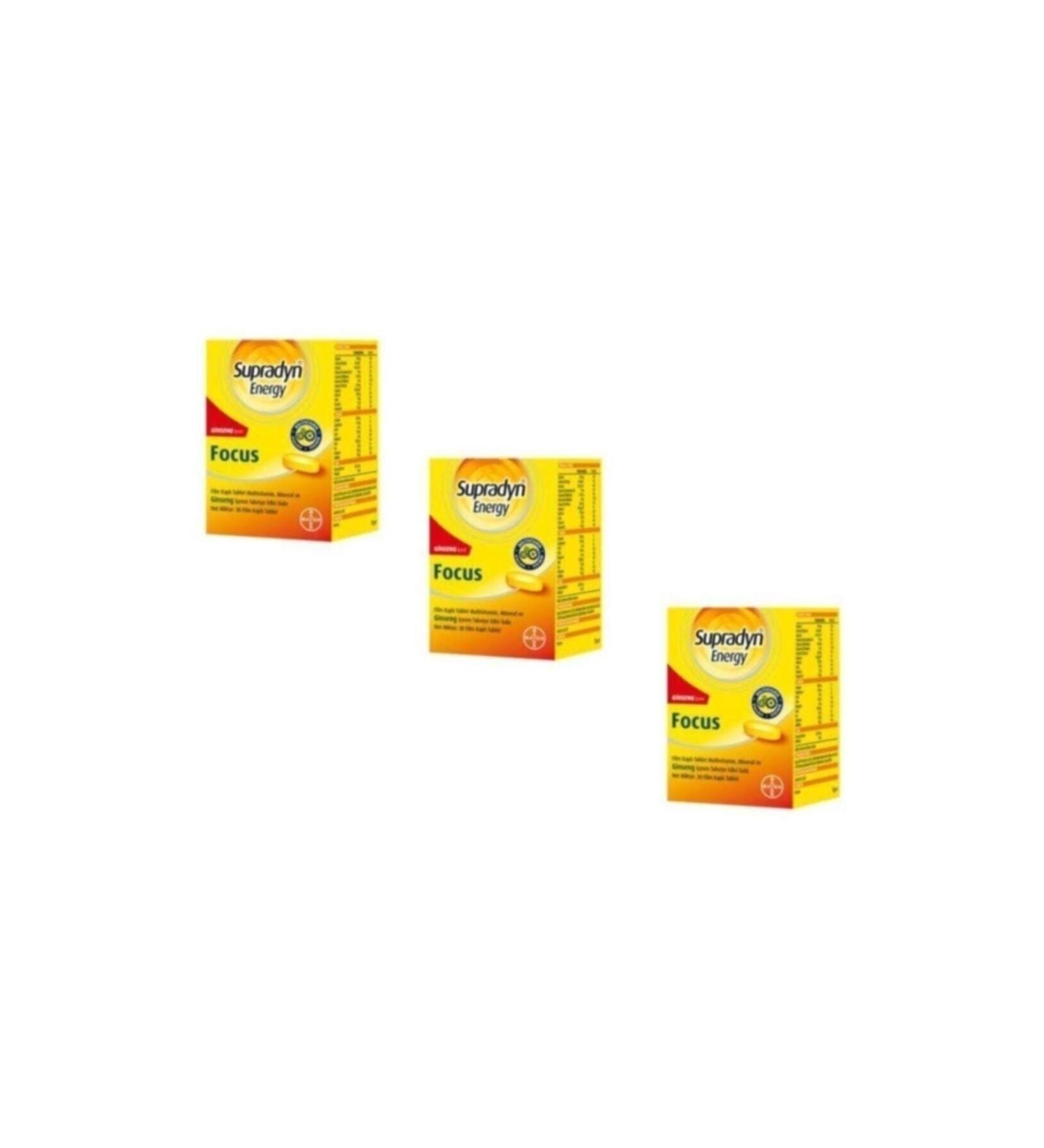 Supradyn Energy Focus 30 Tablets 3 Boxes