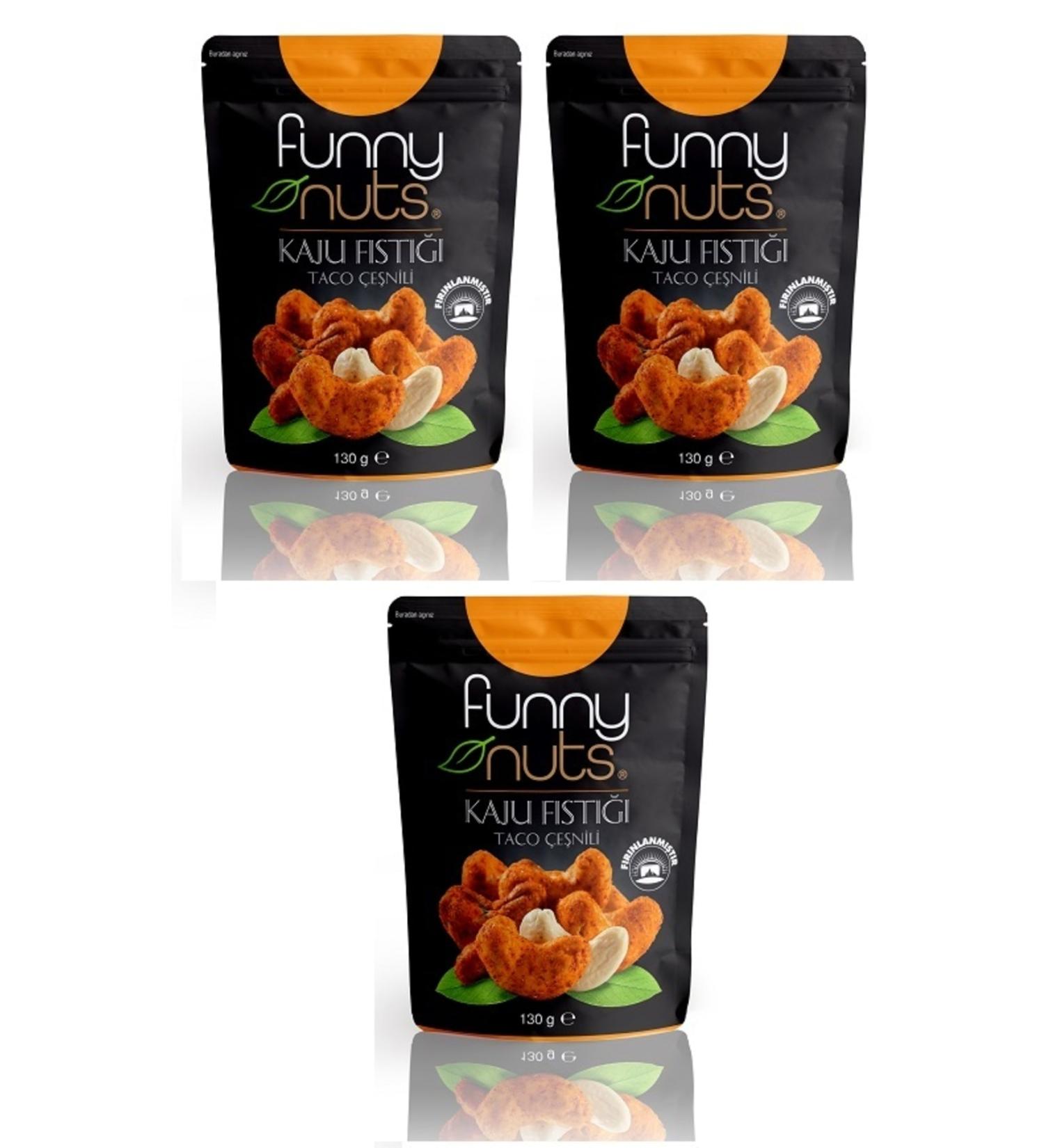 Funny 'Funny Nuts Taco Seasoned Cashew Nuts Roasted 130 gr package 3 Pieces - Buy Online on GoSupps.com
