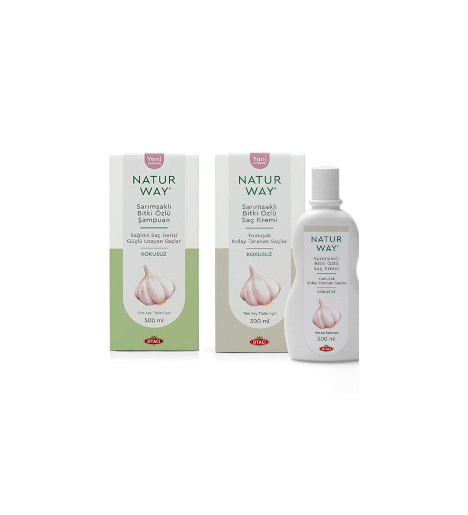 Otac Naturway Garlic Herbal Essence Shampoo 500 Ml + Garlic Herbal Essence Hair Conditioner 300 Ml