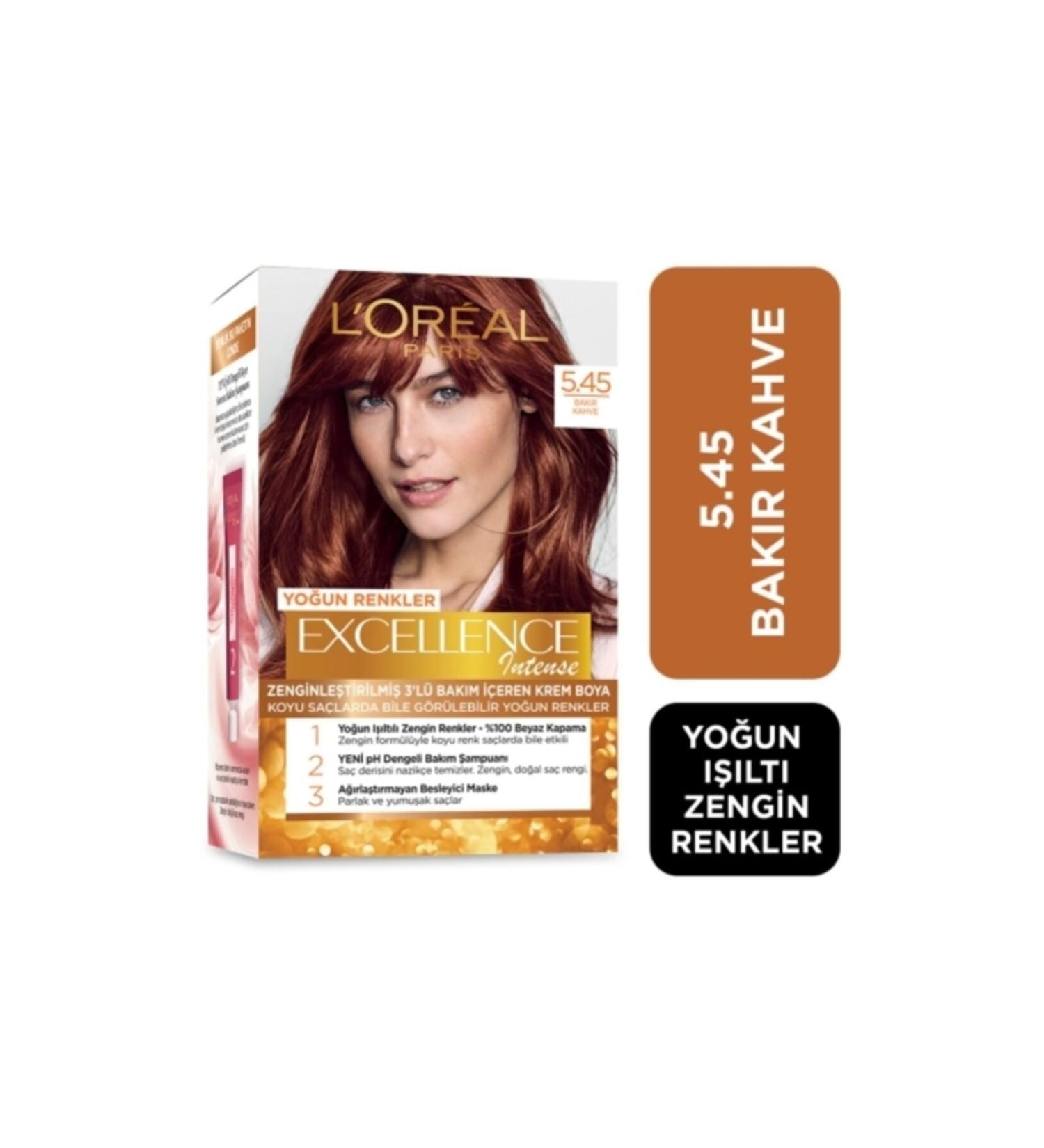 NIVEA Lor al Paris Excellence Intense Hair Dye 5-45 Copper Brown