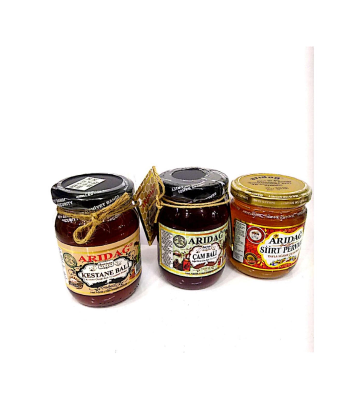 Ar da Chestnut Honey 250gr Pine Honey 250gr Siirt Flower Honey 230gr - 0 Natural Product