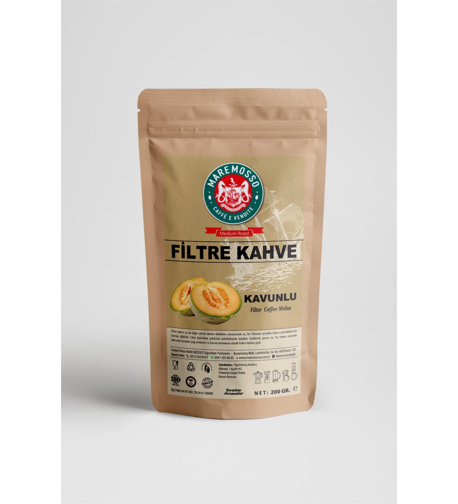 Mare Mosso Caffe Vendite Melon Flavored Ground Filter Coffee 200 Gr. - Buy Online on GoSupps.com