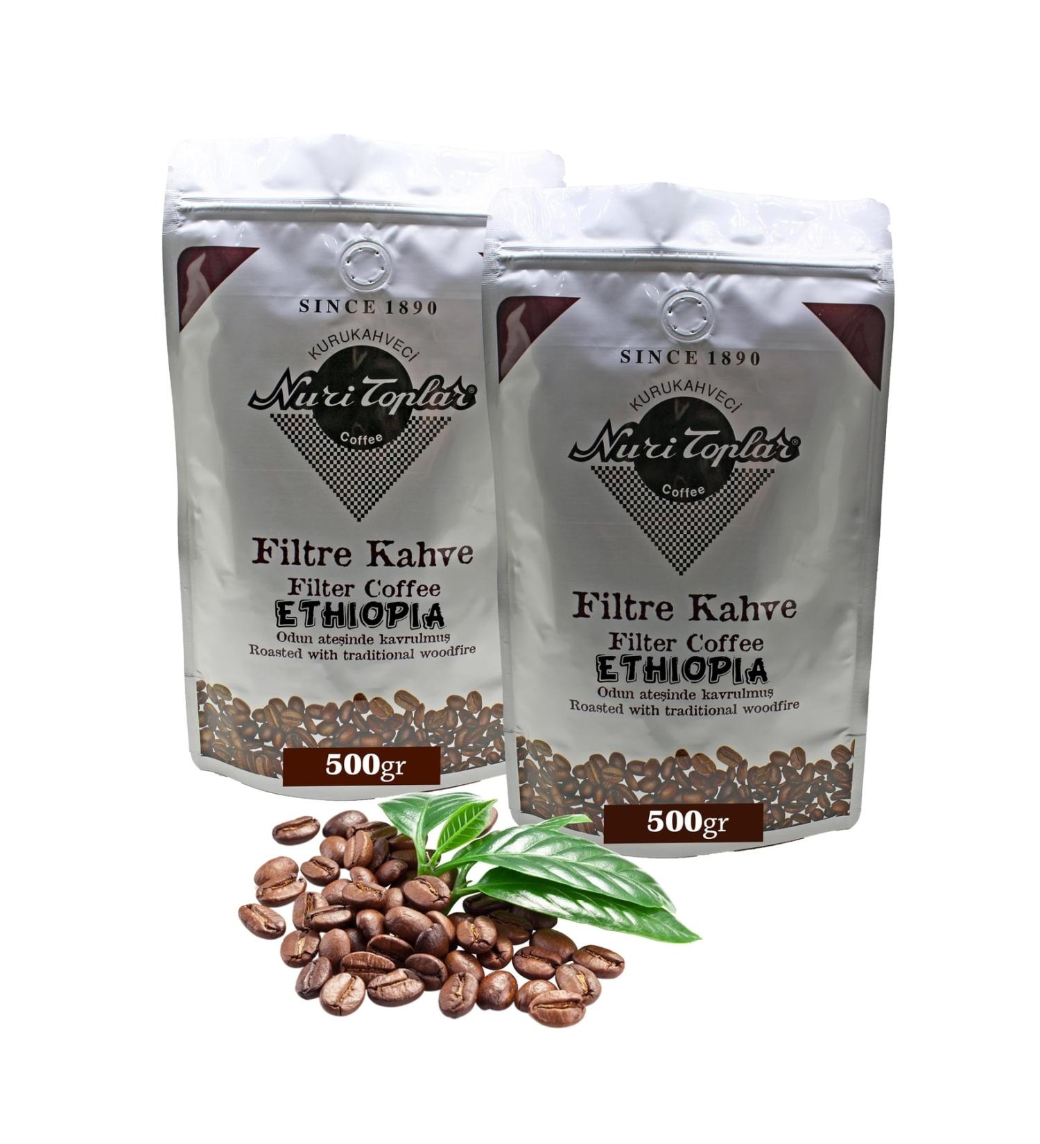 Nuri Toplar Filter Coffee 1 Kg Ethiopia Sidamo Beans - Wood Fired Coffee