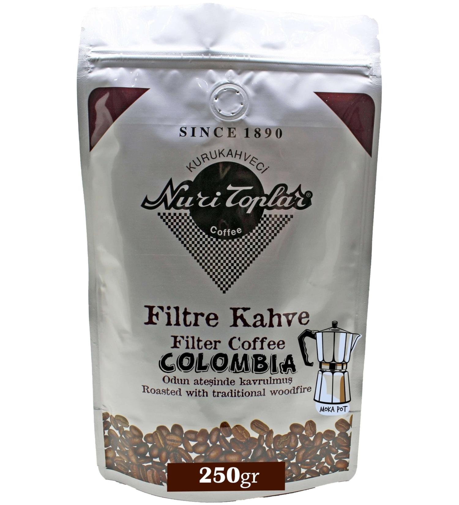 Nuri Toplar Filter Coffee 250 Gr Colombia Supremo Beans - Wood Fired Coffee