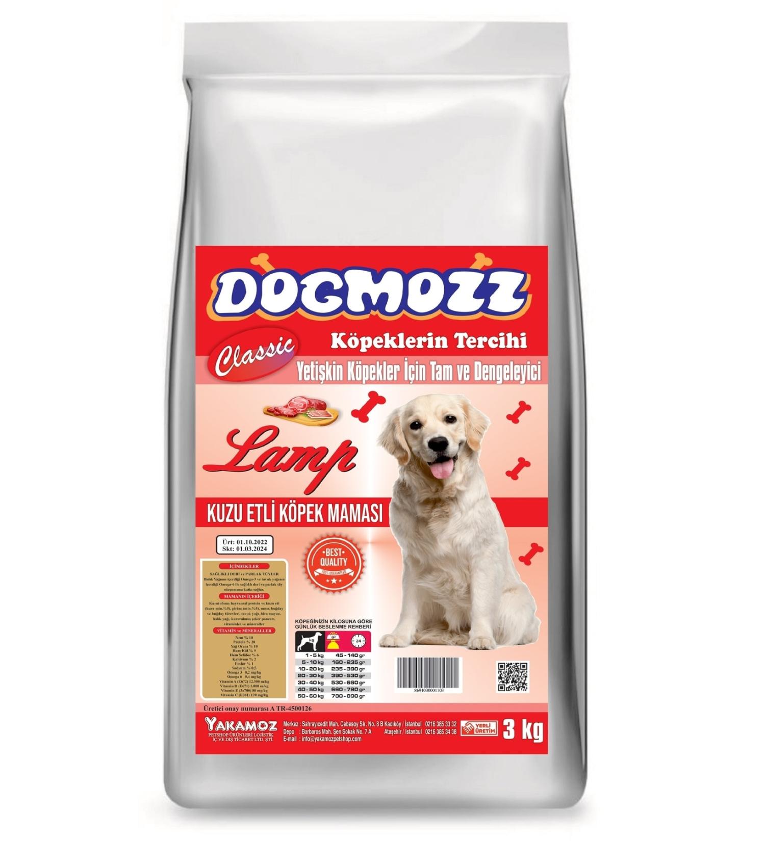 DogMozz Classic Lamb Adult Dog Food 3 Kg