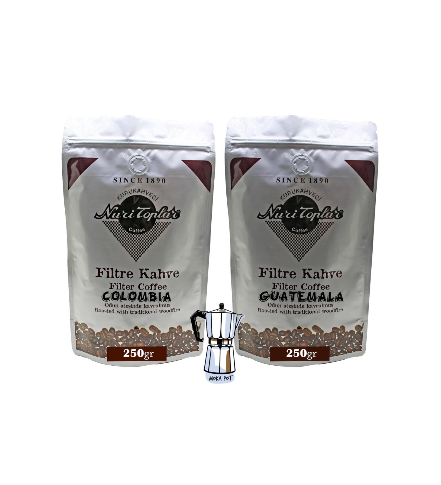 Nuri Toplar Filter Coffee Guatemala and Colombia Local Package 2x250 Grams