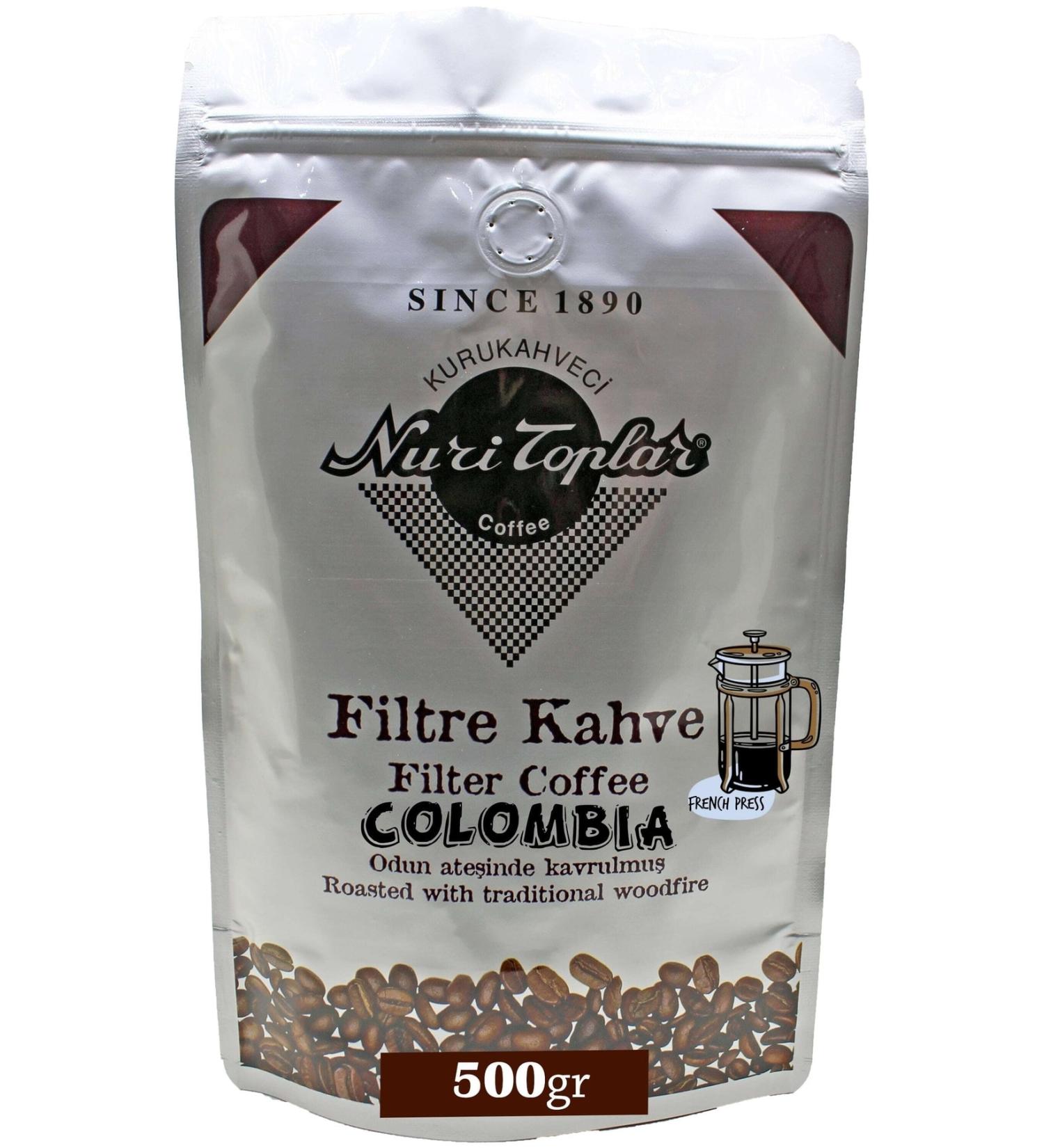 Nuri Toplar Filter Coffee 500 Gr Colombia Supremo Beans - Wood Fired Coffee