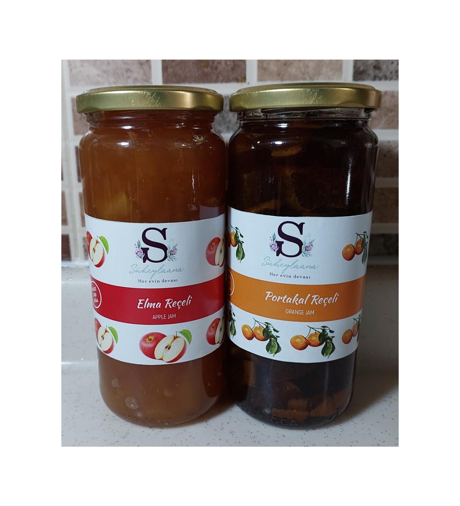 Suheylaana Natural Apple Jam 620 Grams and Orange Jam 620 Grams