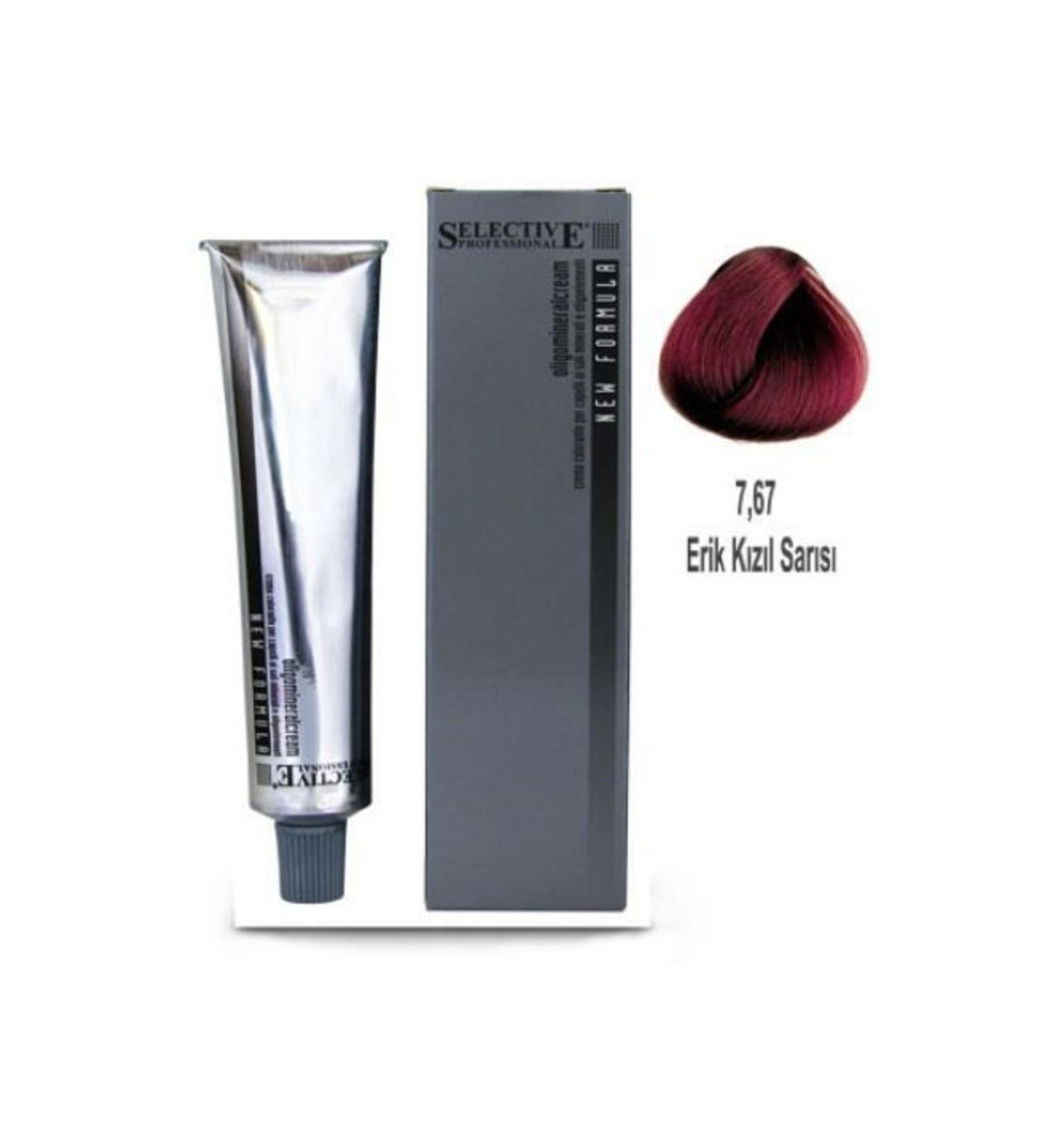 Selective Professional Tube Hair Dye 7.67 Plum Red 60 Ml