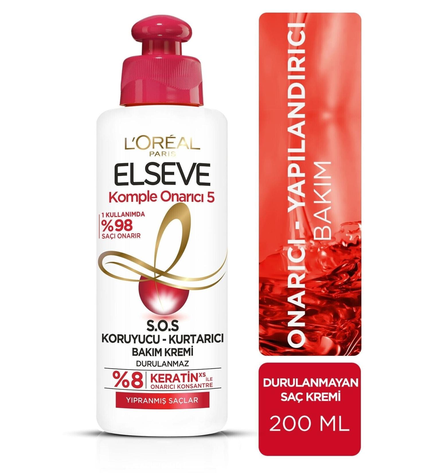 Elseve Repair 5 Keratin Restructuring Care Cream for Damaged Hair 200 Ml Mdbeauty - Buy Online on GoSupps.com