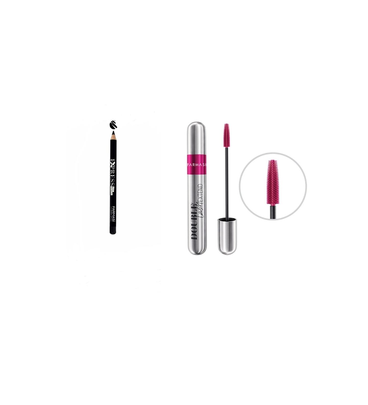 Farmasi Double Lasyh Extend Mascara Double Ended And Express Eyeliner Black 01
