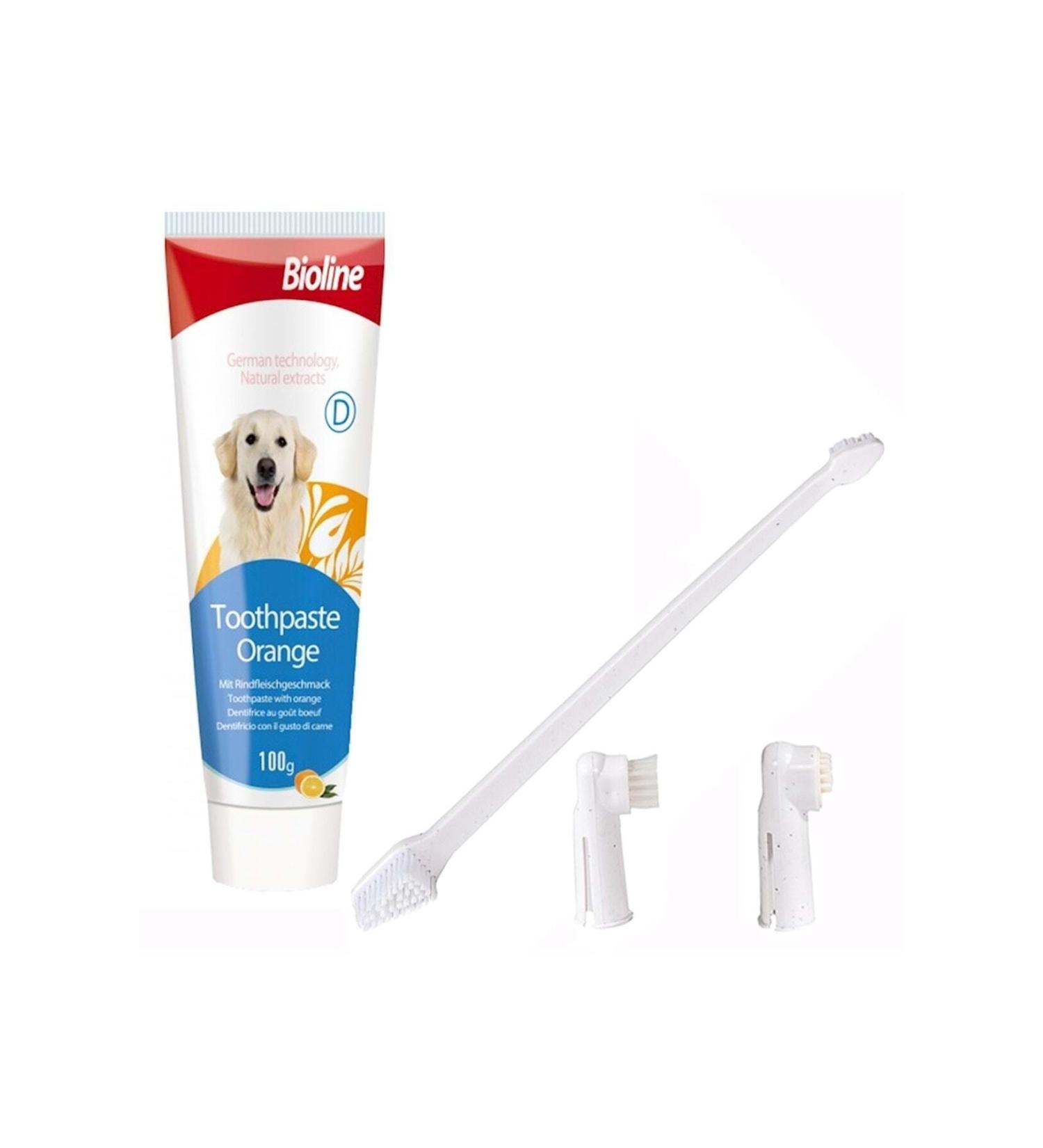 Bioline Orange Flavored Dog Oral and Dental Care Set 100 Gr
