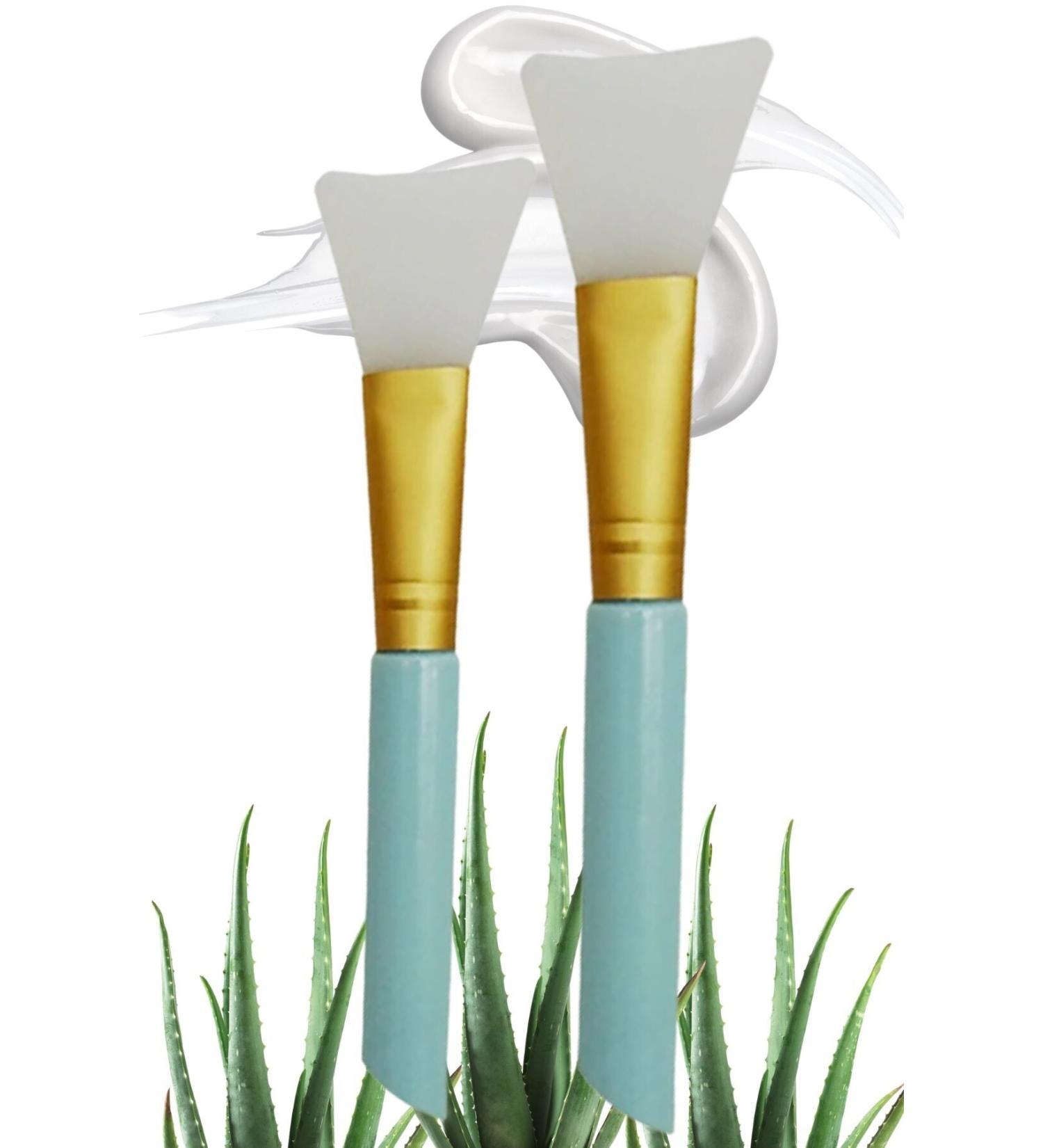 Buffer 4 Pieces 2 Silicone Easy to Clean Face Skin Care Mask and Cream Spatula