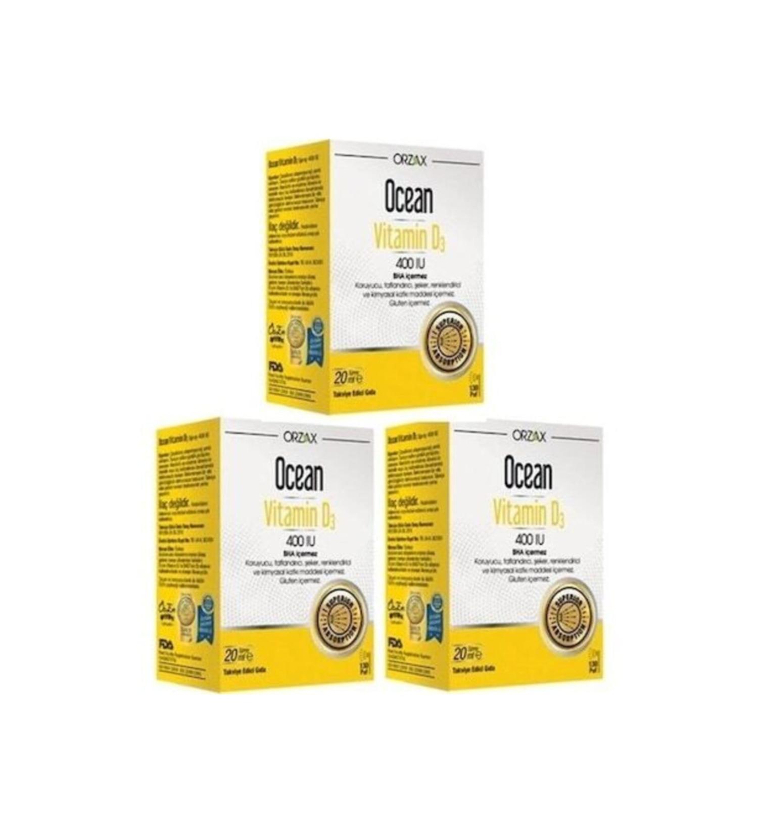 Ocean Vitamin D3 400 Iu 20ml 3 Pieces