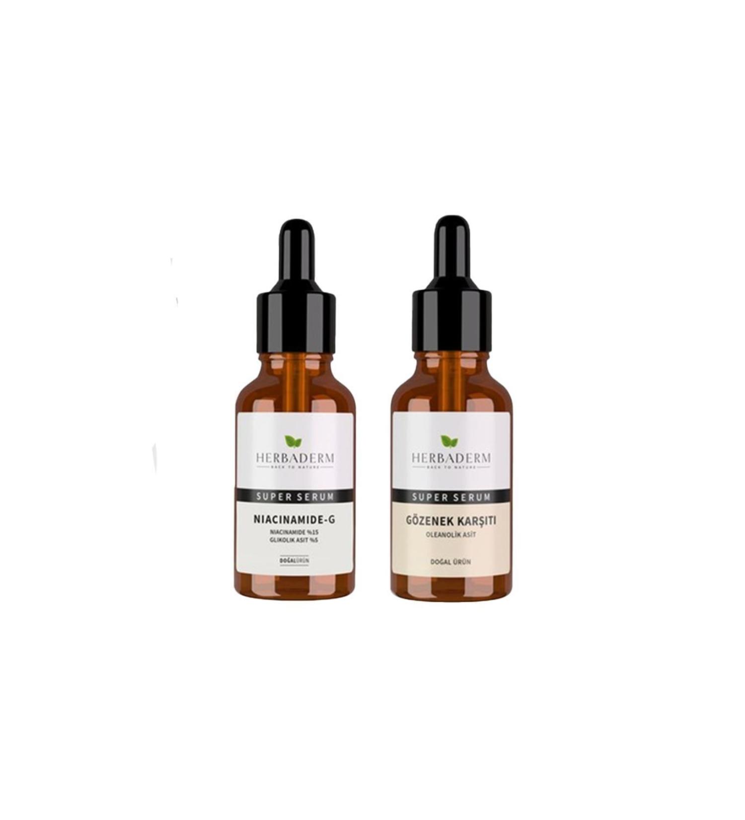 Herbaderm Super Serum Niacinamide-g 30 Ml And Anti-Pore 30 Ml