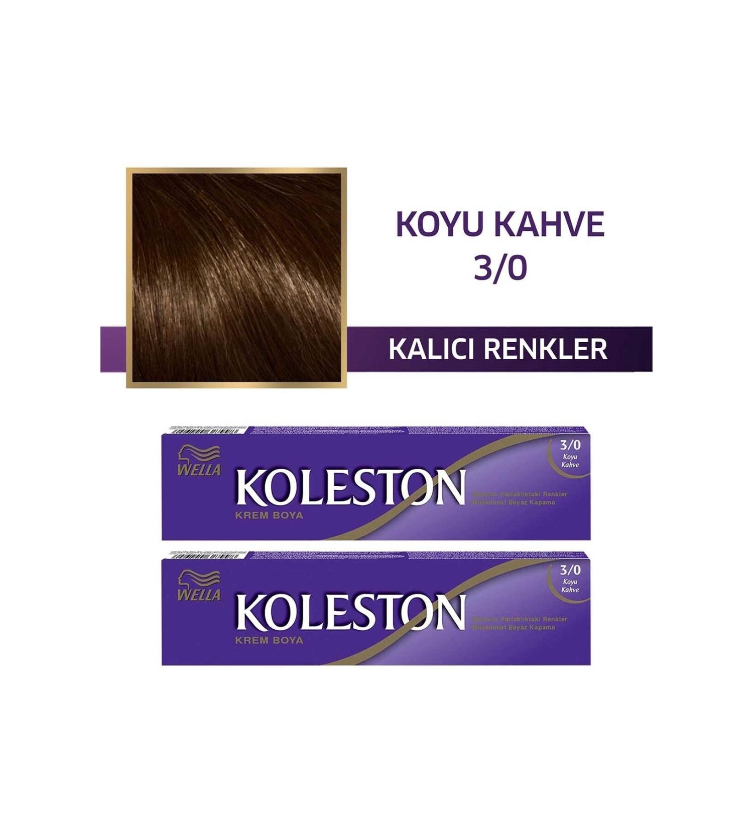 Wella Koleston Tube Hair Dye 3/0 Dark Brown X 2 Pieces - Buy Online on GoSupps.com