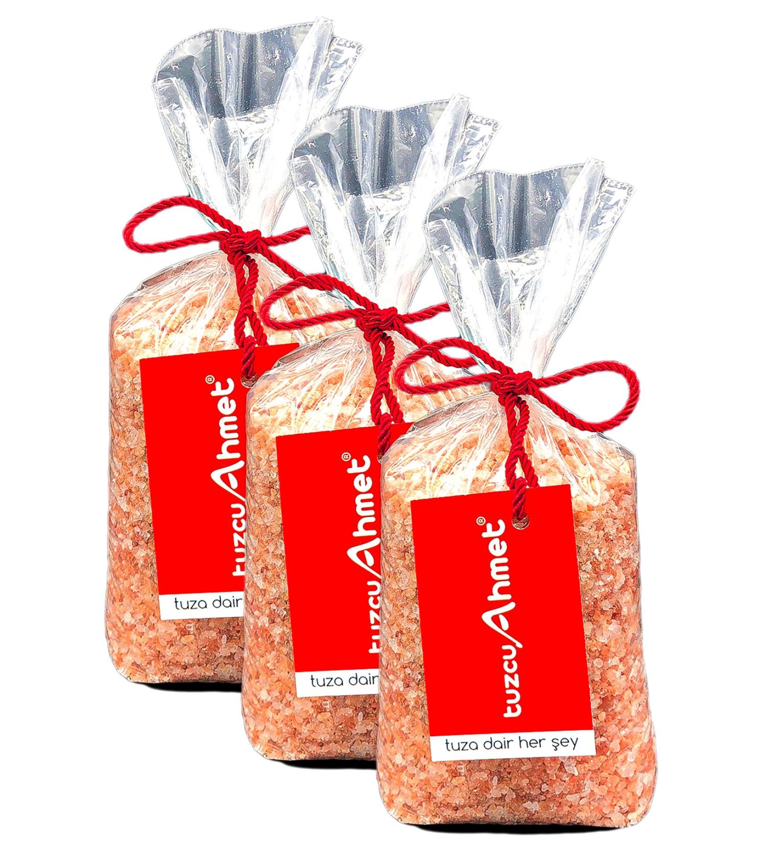 Tuzcu Ahmet 3 Pieces 1 Kg Coarse Grained Pink Natural Himalayan Rock Salt