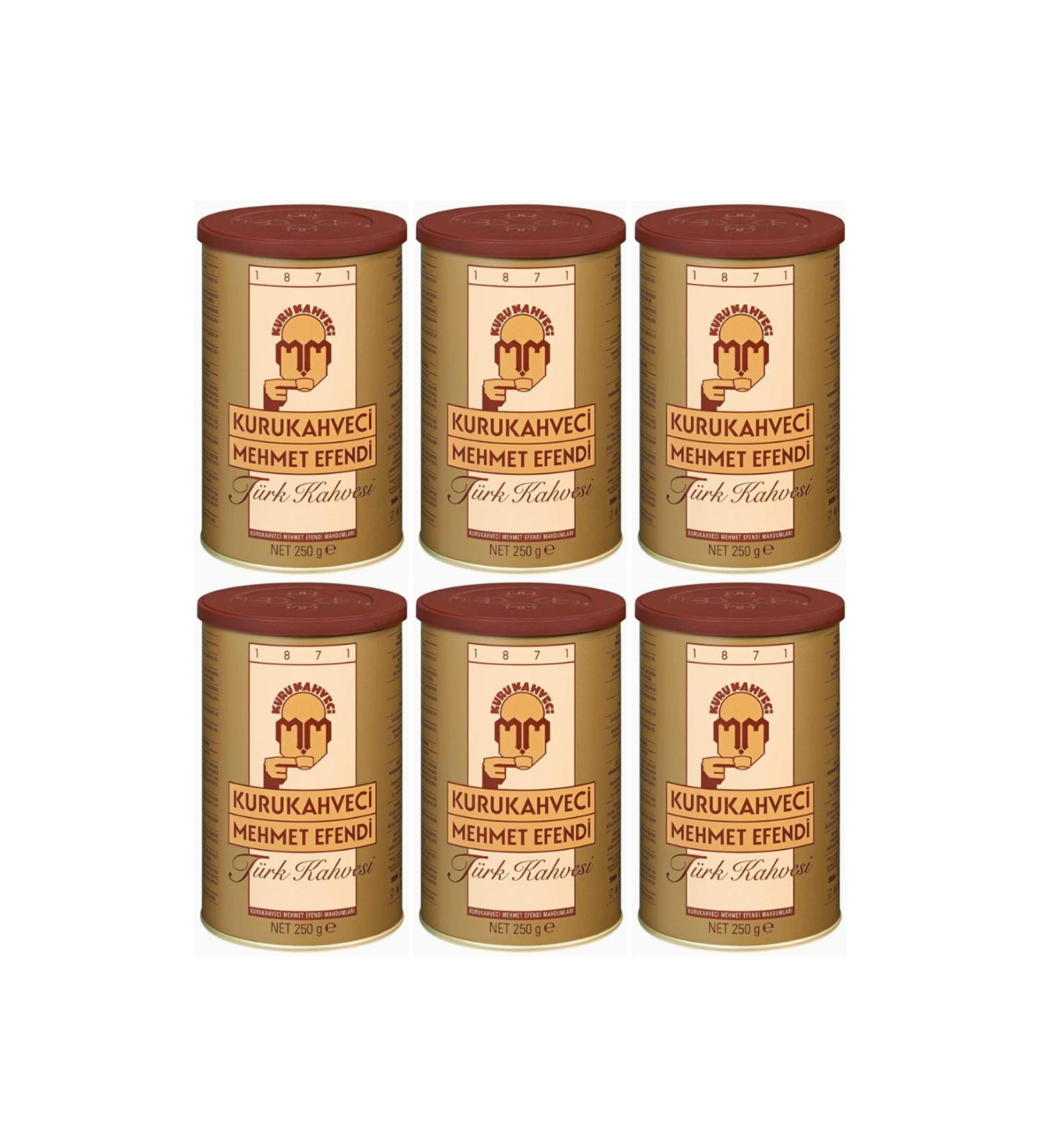 Mehmet Efendi Mehmet Efendi Turkish Coffee 250gr Tin Set of 6