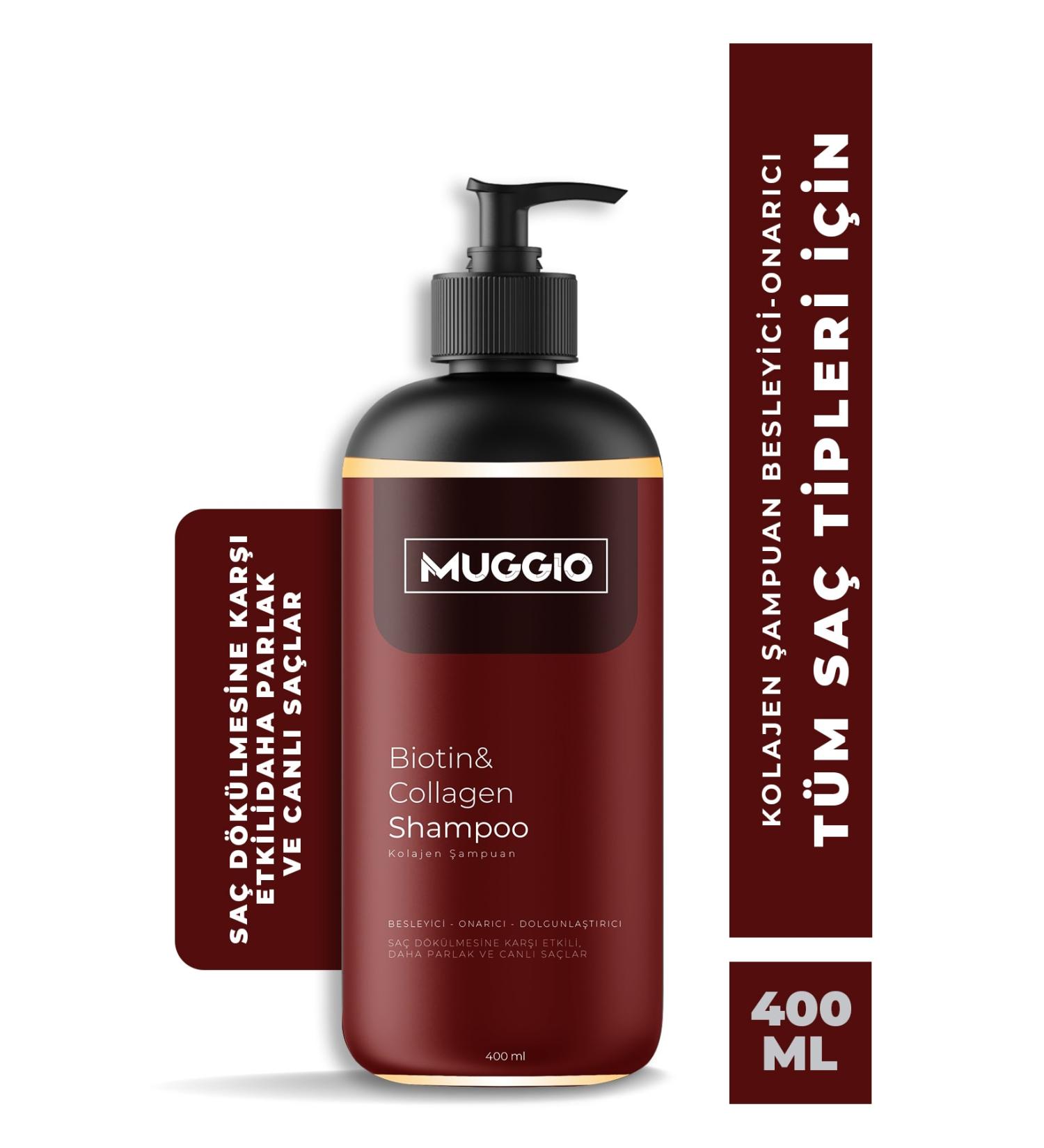Muggio Biotin & Collagen Shampoo (New Formula Strengthened Against Hair Loss) 400 Ml - Buy Online on GoSupps.com