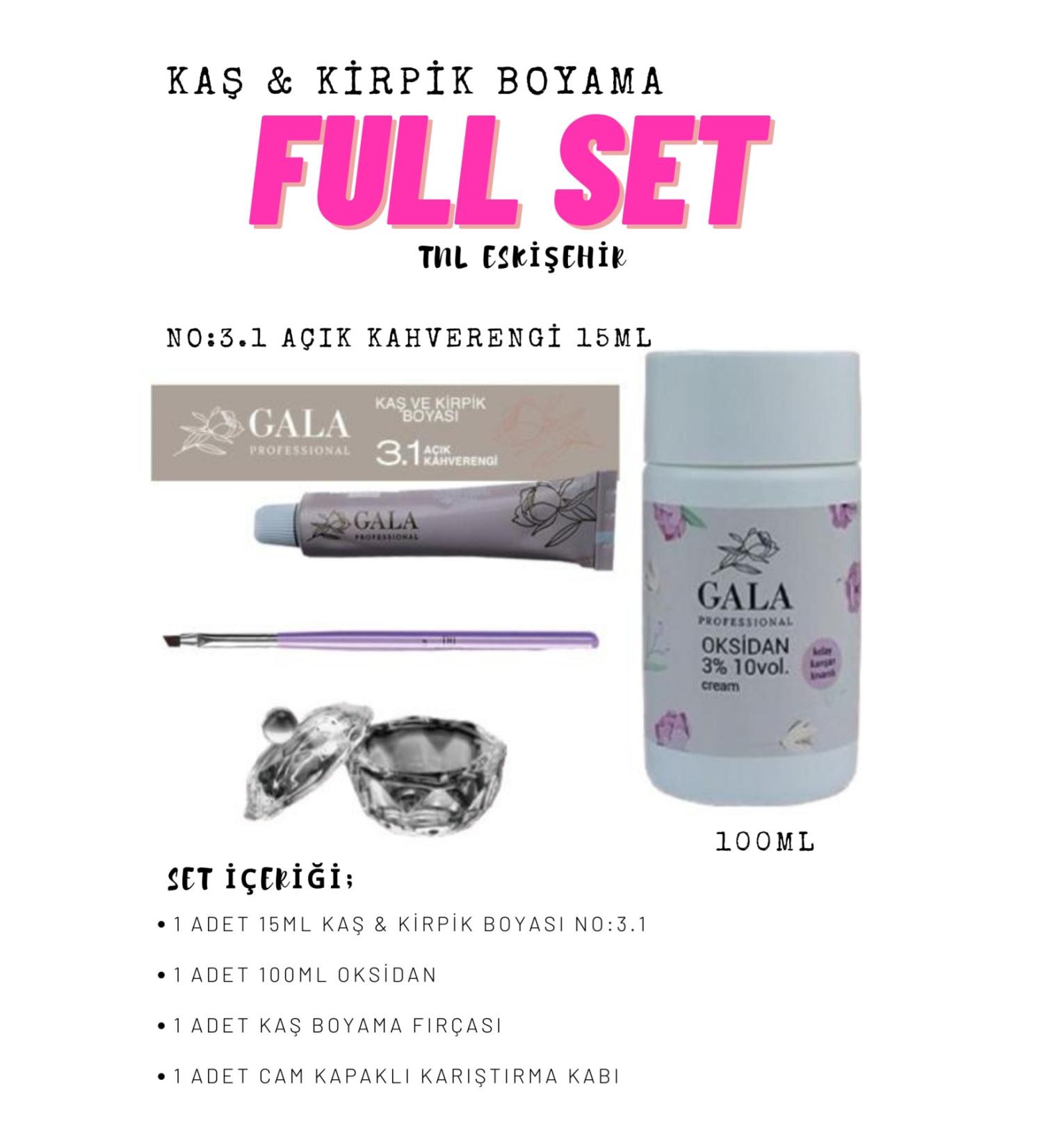 GALA Professional Eyebrow and Eyelash Dye Full Set No: 3.1 Light Brown