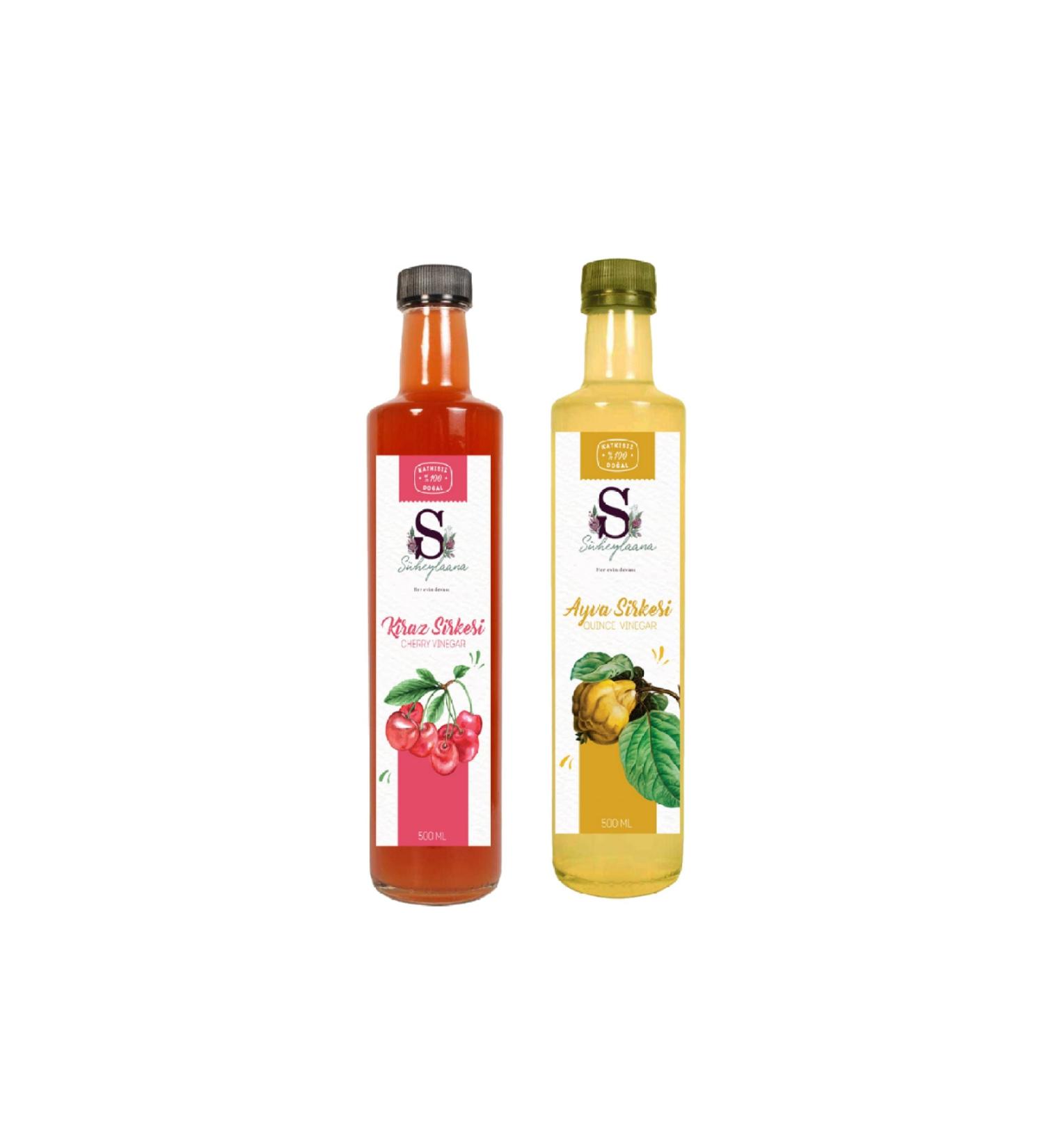 S heylaana Natural Cherry Vinegar 500 Ml - Natural Quince Vinegar 500 Ml