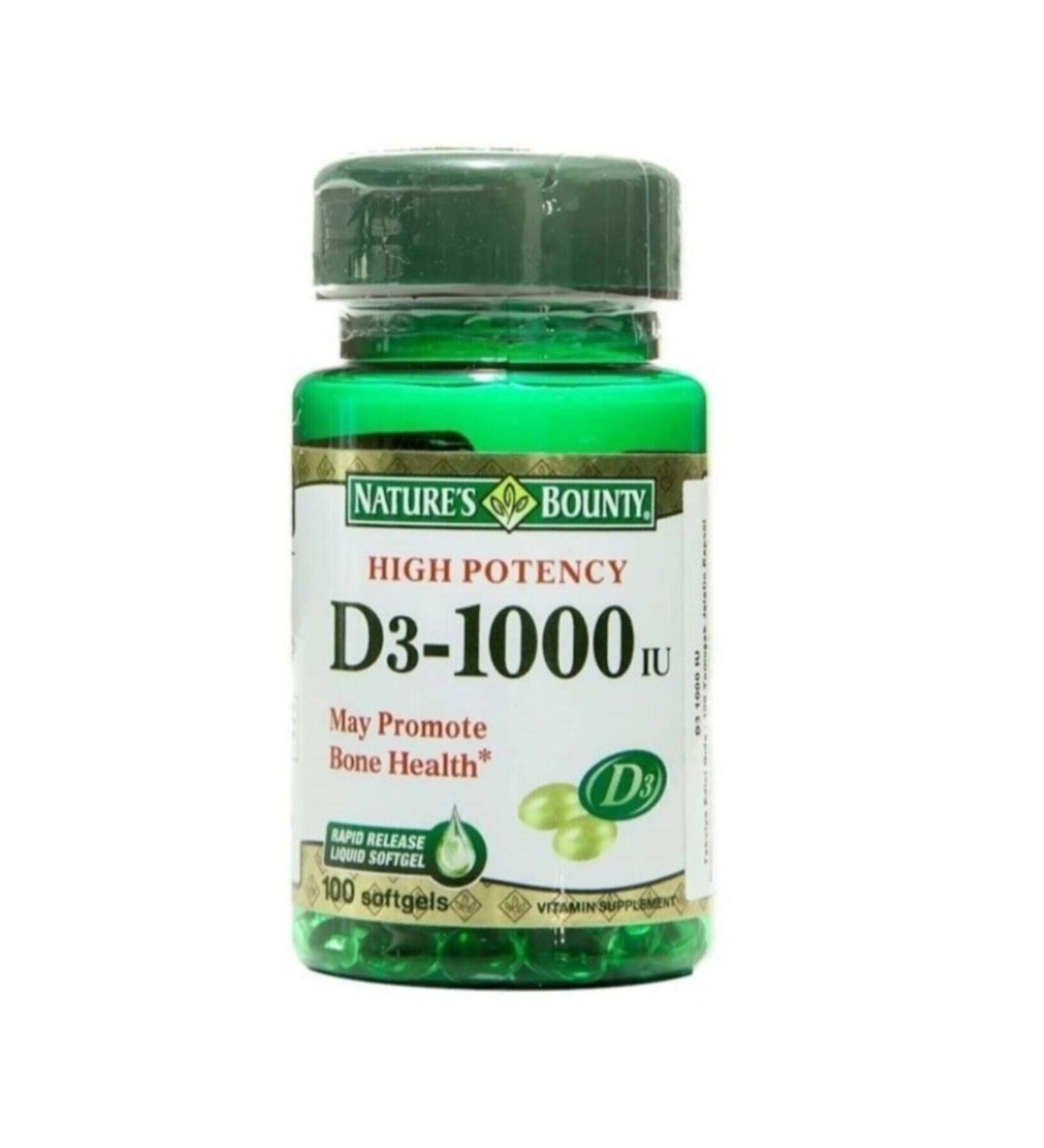Natures Bounty Vitamin D3 1000 Iu 100 Capsules