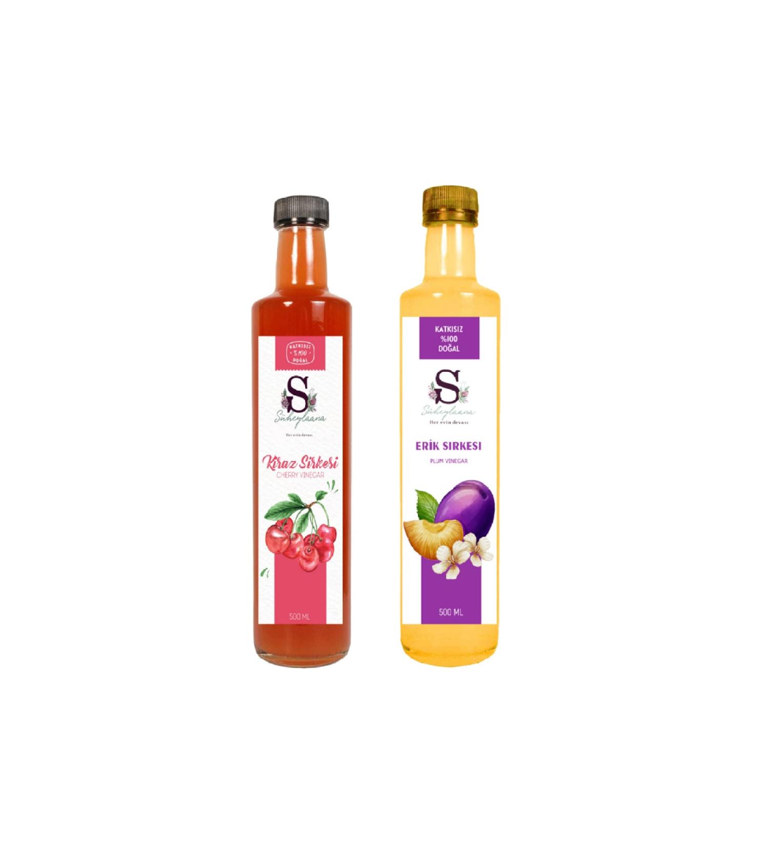Suheylaana Natural Cherry Vinegar 500 Ml - Natural Plum Vinegar 500 Ml