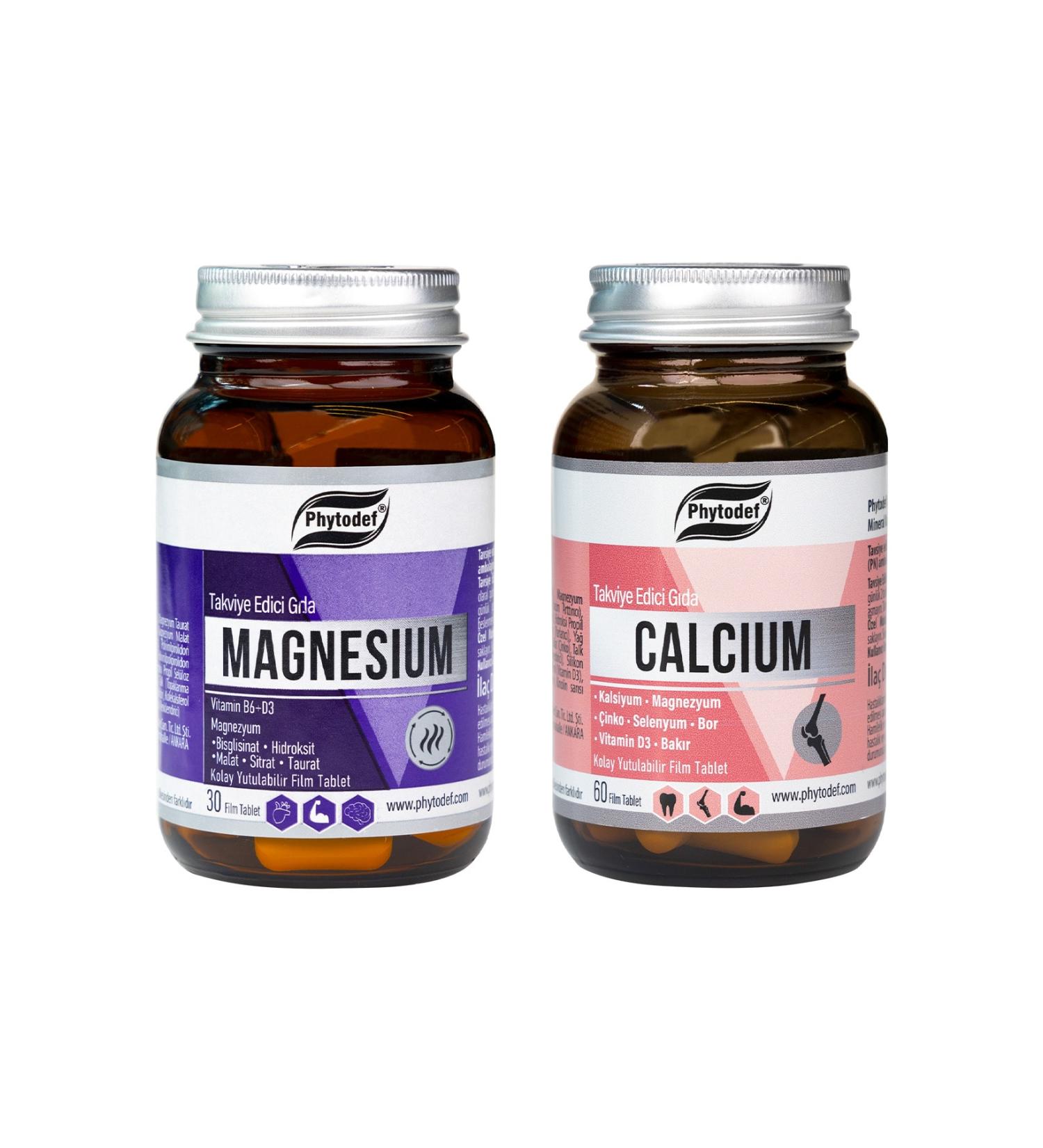 Phytodef Calcium Magnesium Zinc - 60 Tablets & Magnesium B6 D3 - 30 Tablets (CALCIUM MAGNESIUM ZINC) - Buy Online on GoSupps.com