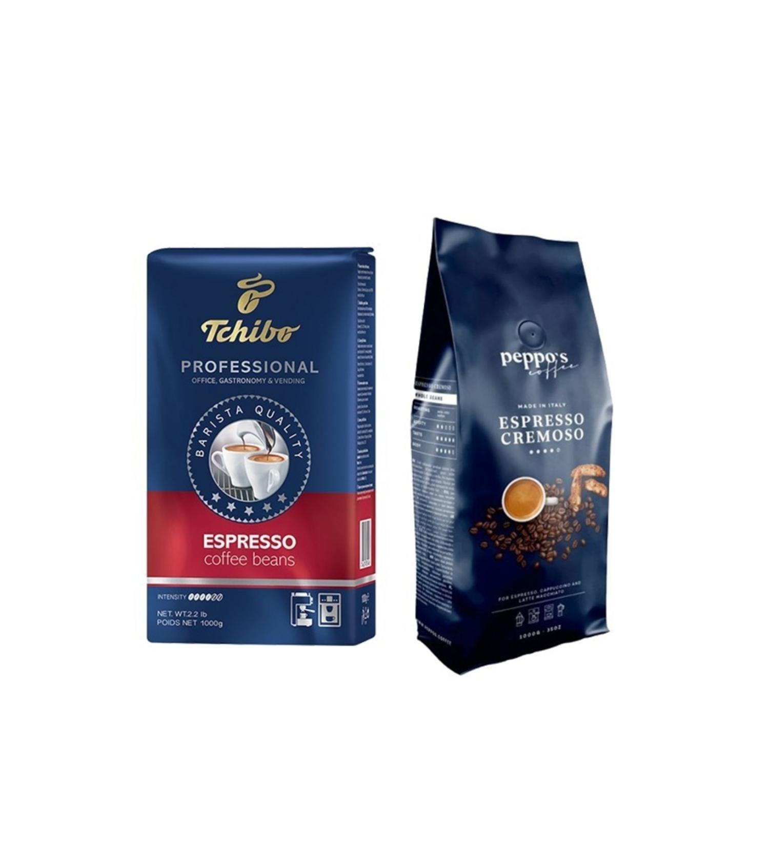 Tchibo Profesional Espresso Bean Coffee 1kg And Peppo's Espresso Cremoso Bean Coffee 1kg
