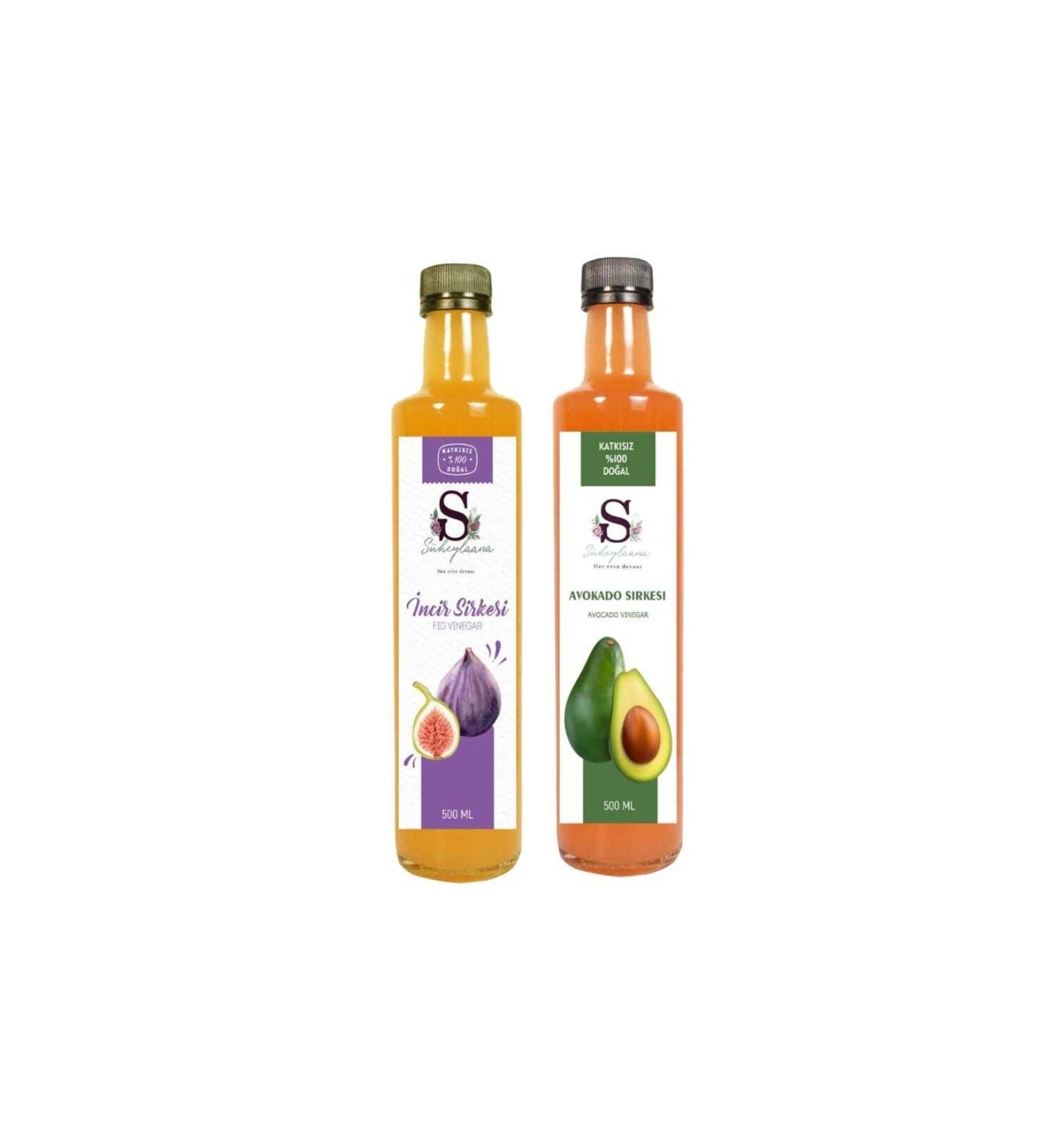 Suheylaana Natural Fig Vinegar 500 Ml And Natural Avocado Vinegar 500 Ml