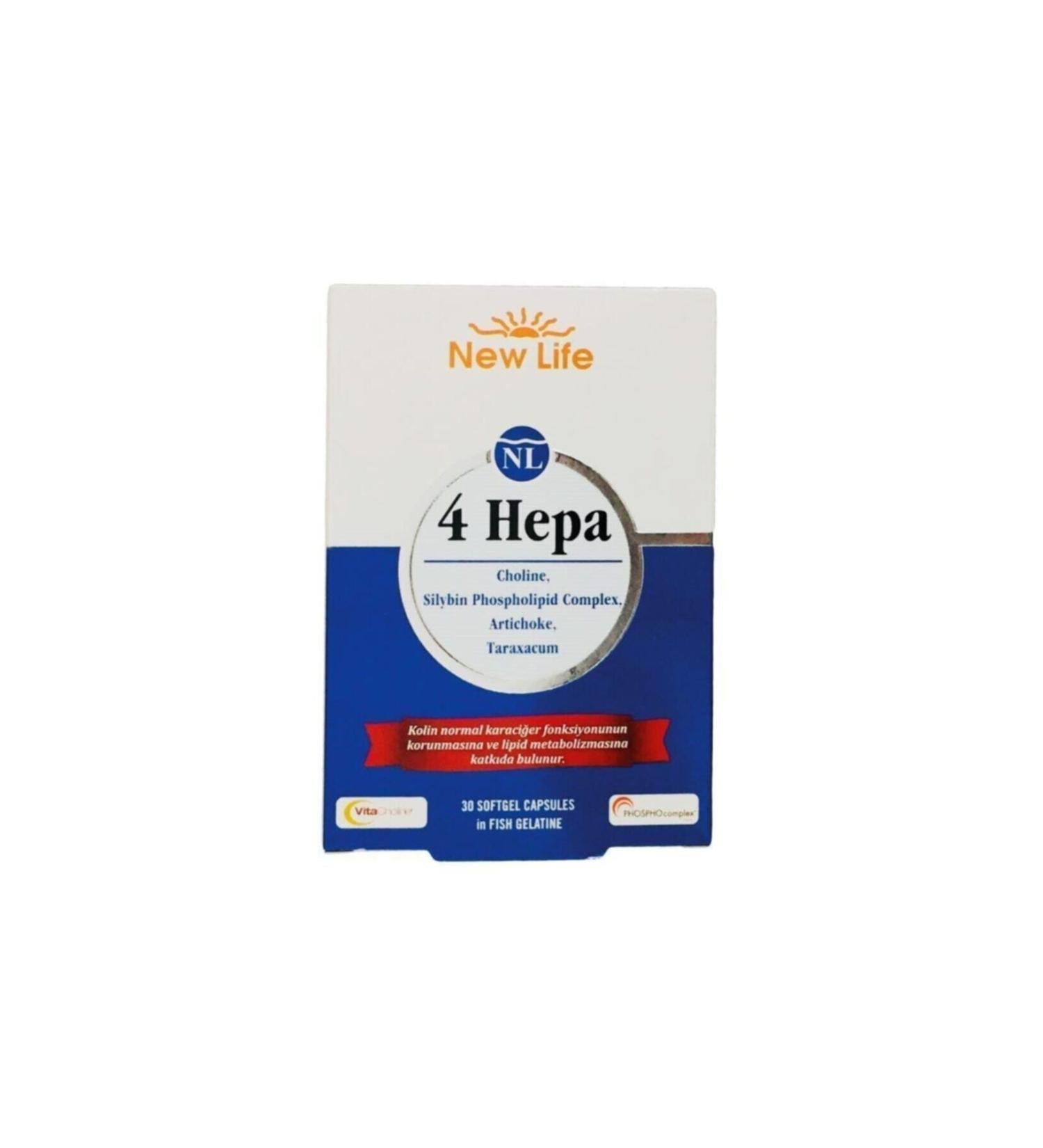 New Life 4 Hepa Multivitamins (Supplementary Food Containing Milk Thistle Artichoke Choline and Dandelion)