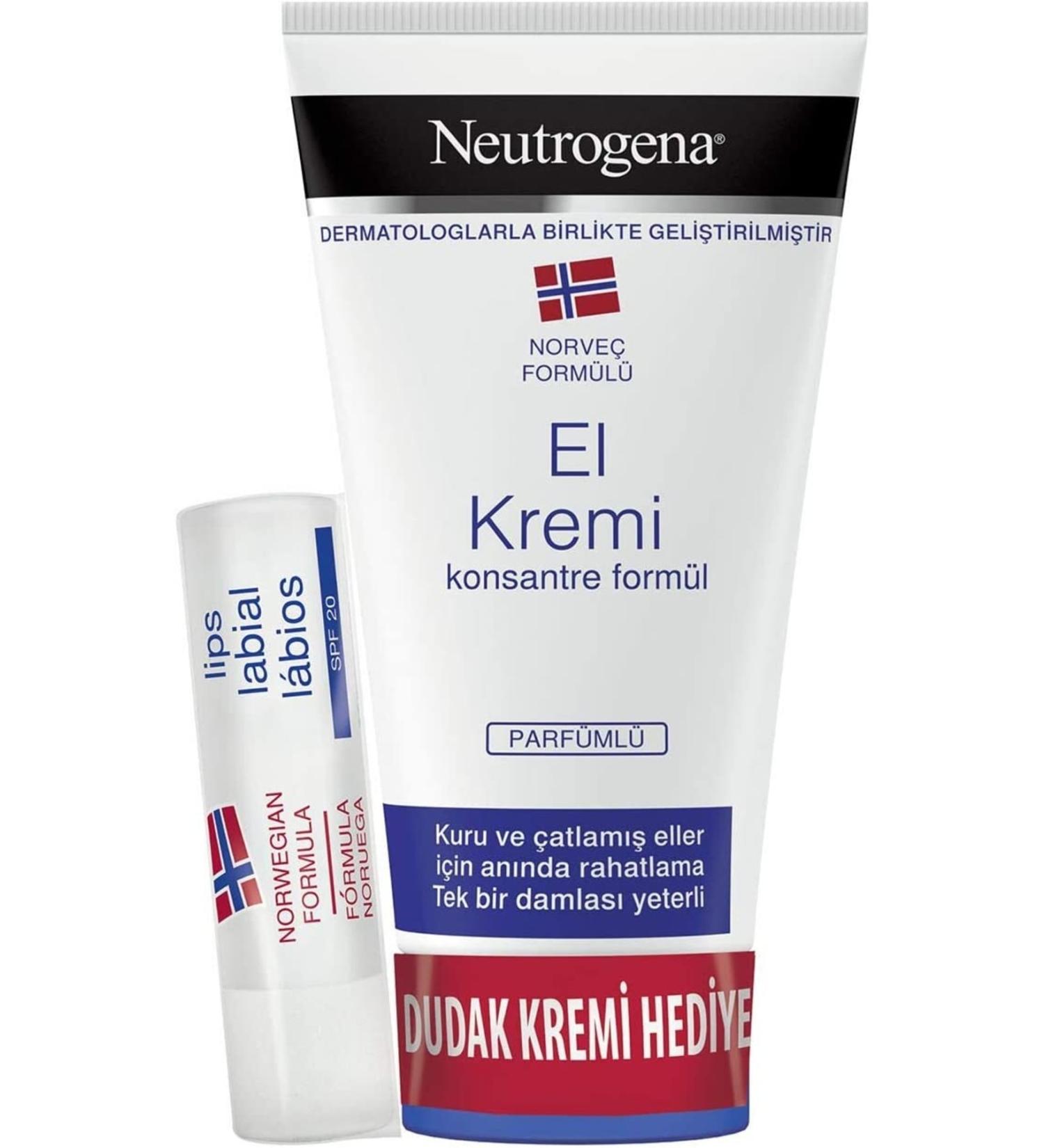 Neutrogena Perfumed Hand Cream 75 ml + Lip Balm