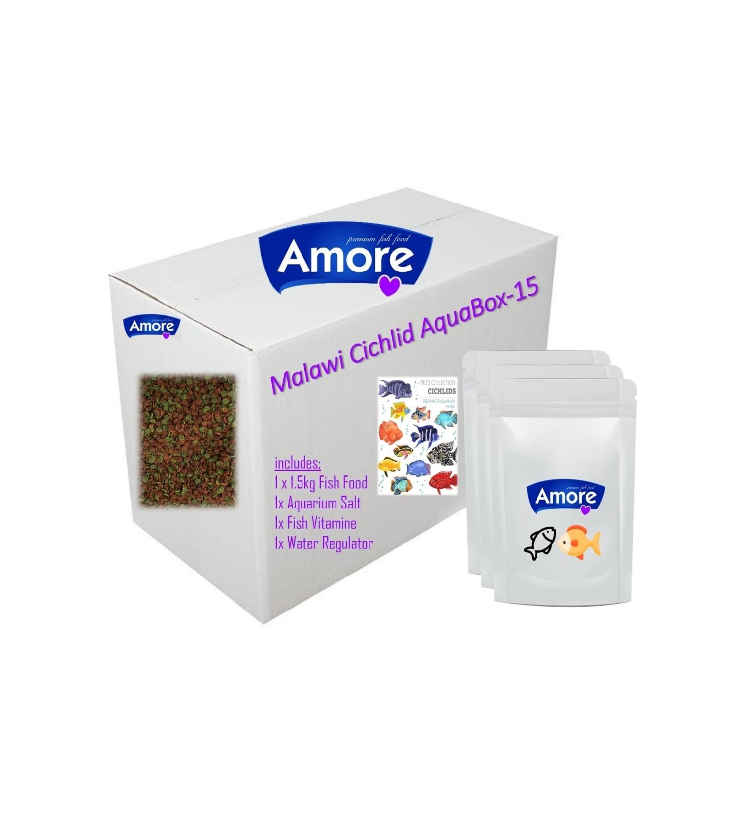 AMORE Malawi Mix Chips Fish Food 1.5kg And Aquarium Care Kit Aquabox-15