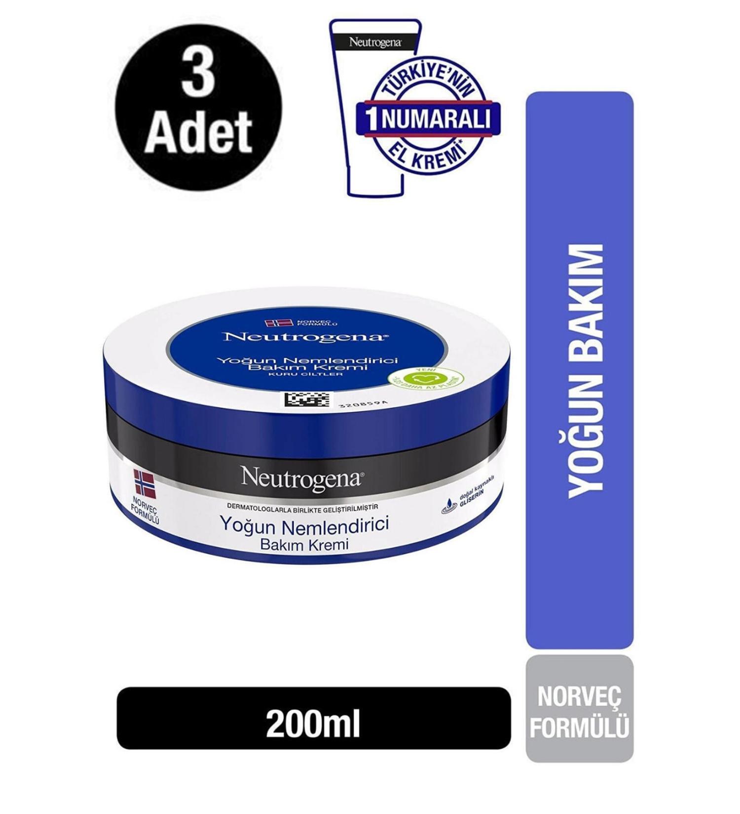 Neutrogena Cream 200 Ml Intensive Moisturizing Care Cream 3 Pieces - Buy Online on GoSupps.com