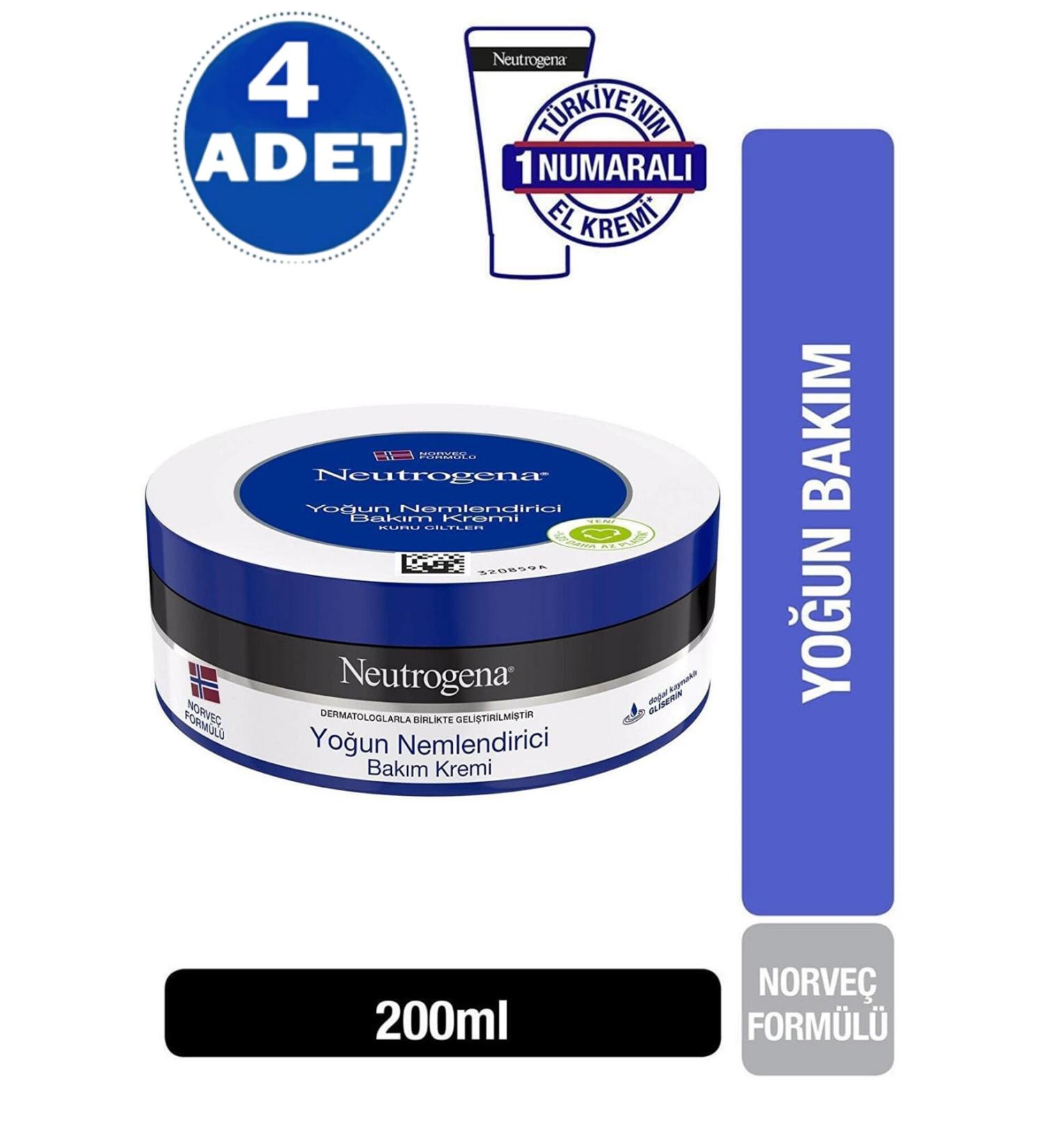 Neutrogena Cream 200 Ml Intensive Moisturizing Care Cream 4 Pieces - Buy Online on GoSupps.com