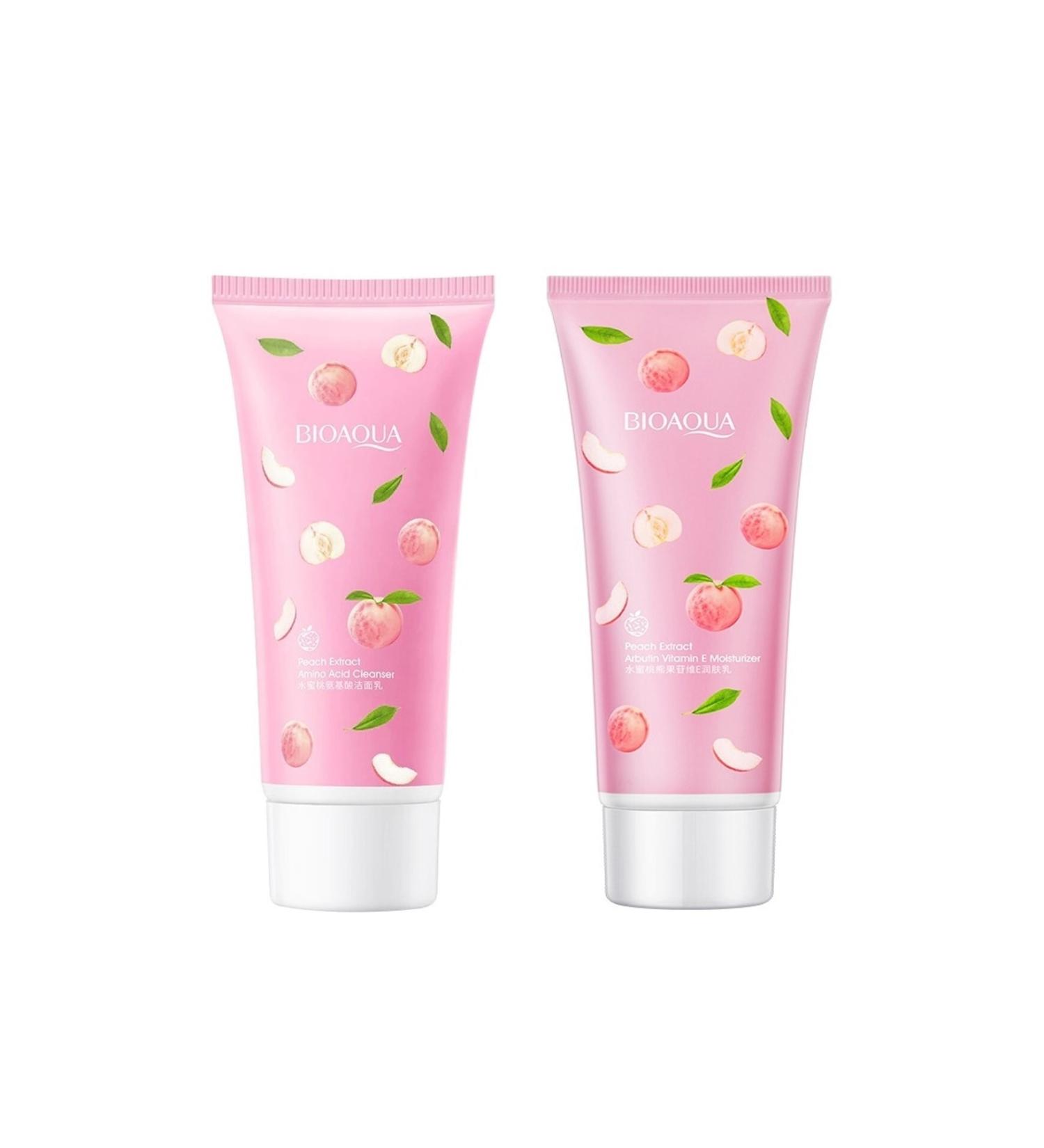 BIOAQUA Peach Face Cleanser and Moisturizing Cream Set 2 Pieces