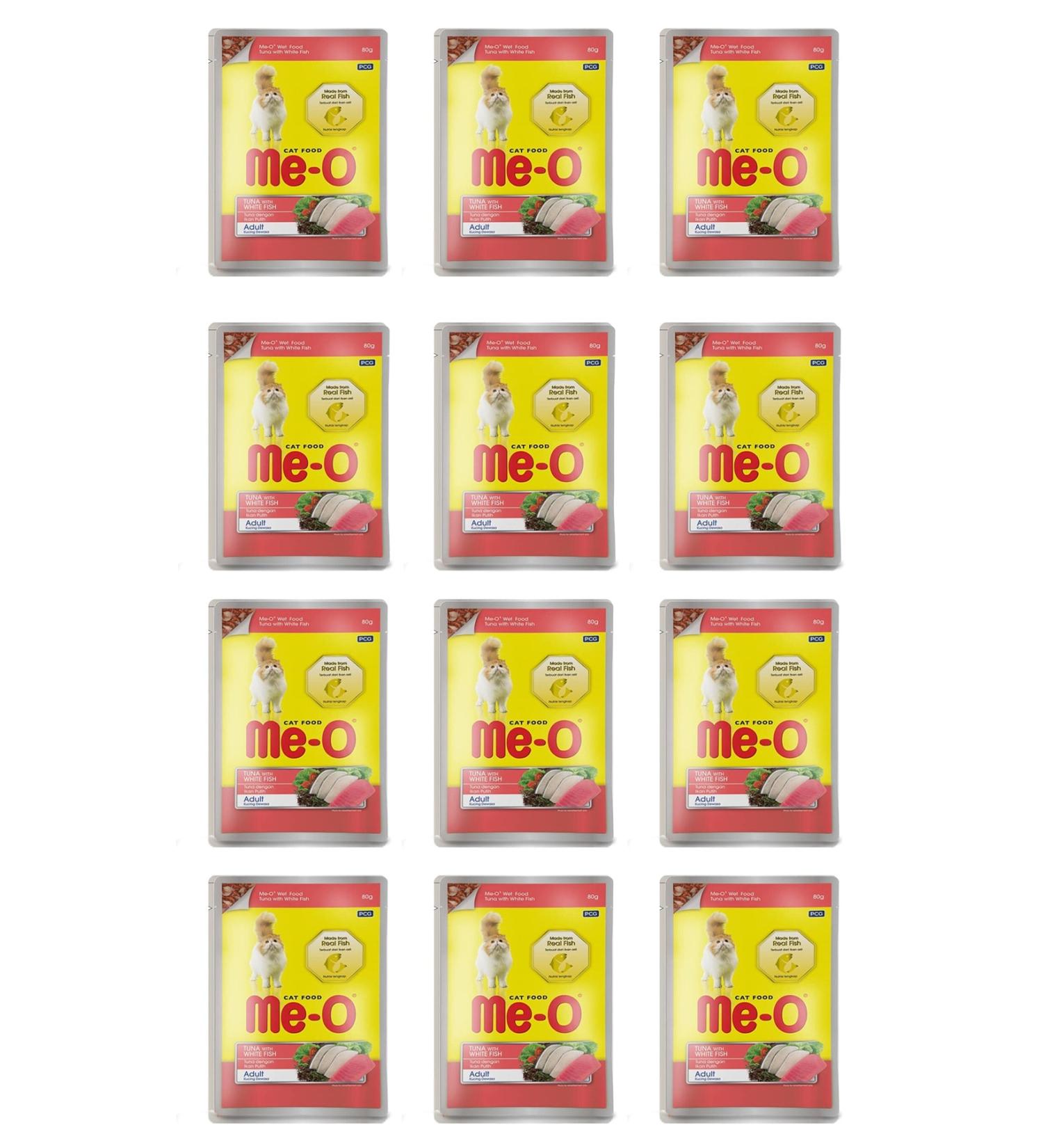 me-o Meo Tuna and Trout Cat Pouch Canned Food 80 Gr 12 Pieces