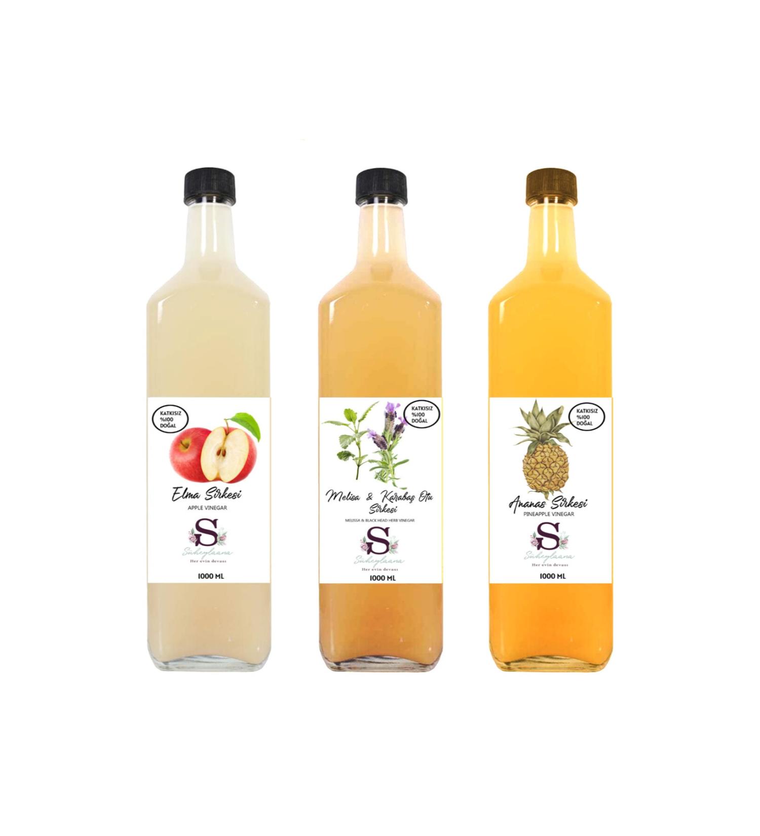 S heylaana Natural Apple Melissa & Black Pepper and Pineapple Vinegar 1000 Ml