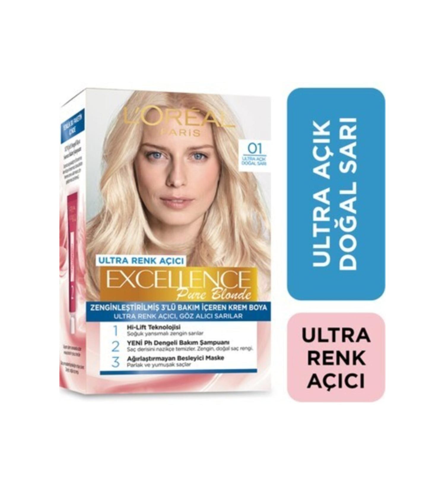 L'Oreal Paris Excellence Creme Hair Dye 01 Ultra Light Natural Blonde