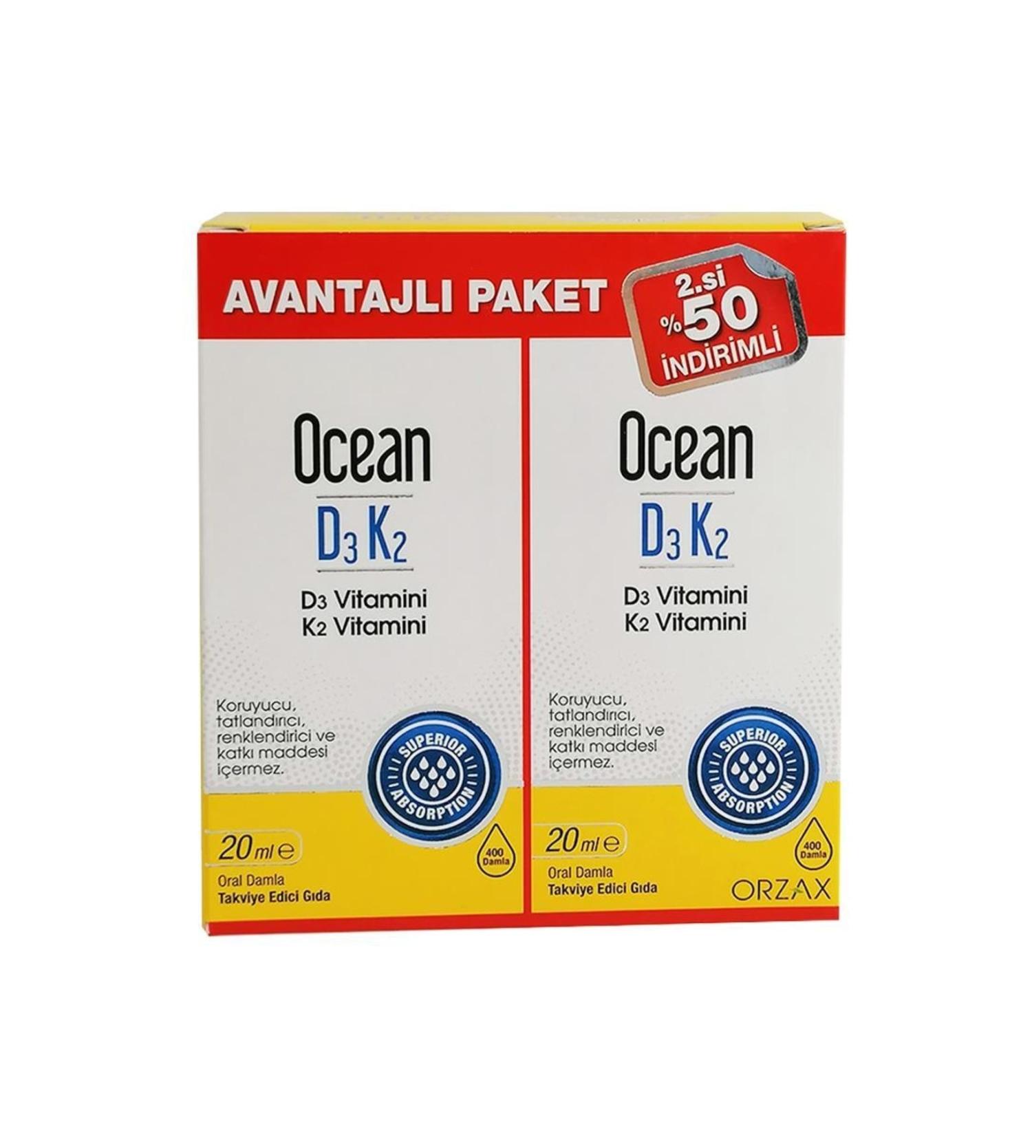 Ocean D3k2 Drop 20ml X 2 Advantageous Package