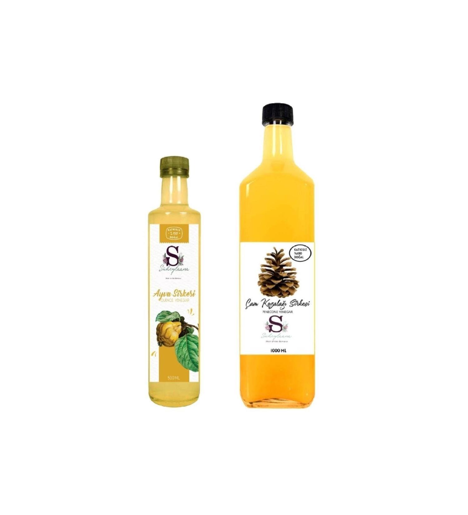 S heylaana Natural Quince Vinegar 500 Ml - Natural Pine Cone Vinegar 1000 Ml