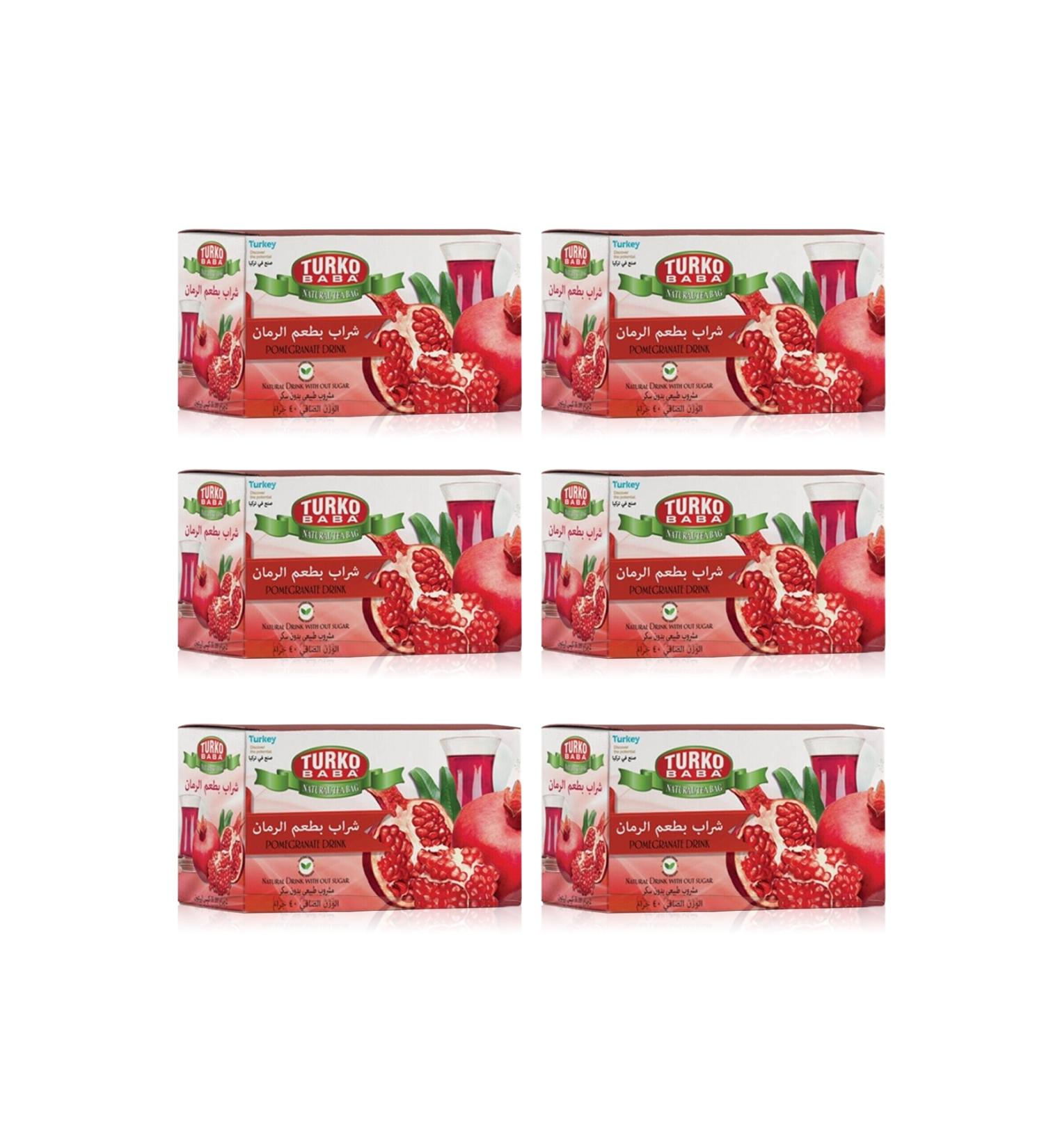 Turkobaba Pomegranate Tea 20 Packs (6 Packs)