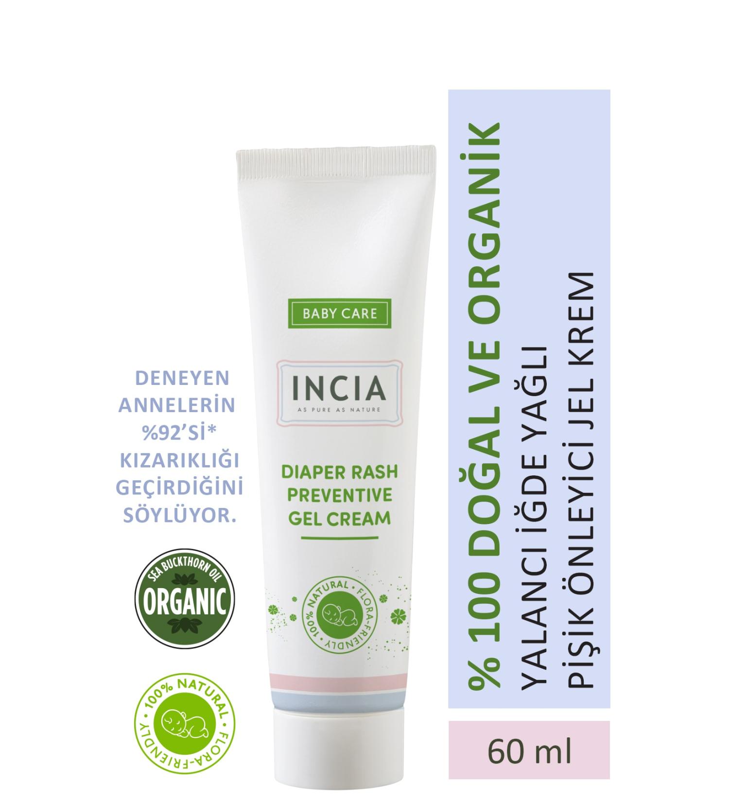 INCIA 0 Natural Diaper Rash Prevention Gel Cream Organic Sea Buckthorn Care Cream Herbal 60 ml