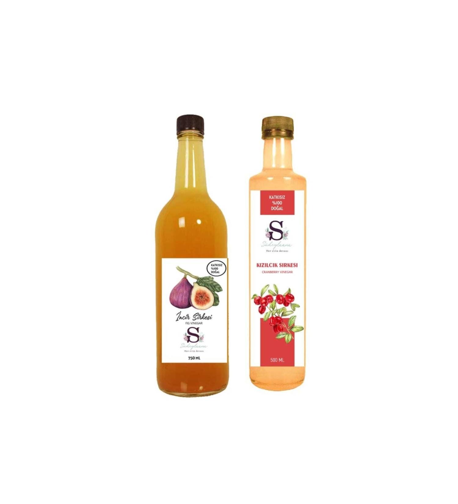 S heylaana Natural Fig Vinegar 750 ml and Natural Cranberry Vinegar 500 ml