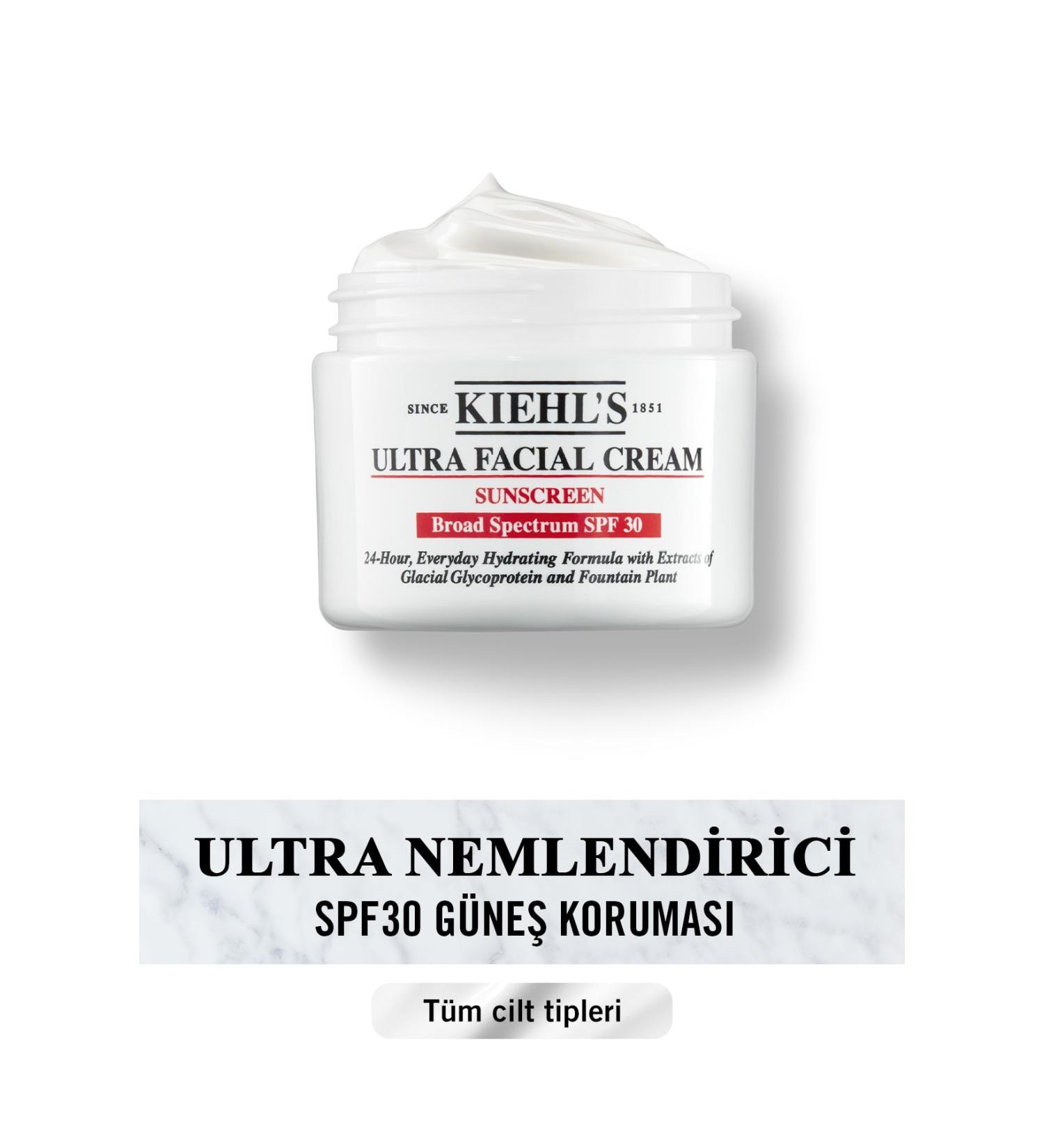 Kiehl's Ultra Facial 24 Hour Moisturizer Spf30 Daily Cream Against Cold Weather and Sun Rays 50 ML - Buy Online on GoSupps.com