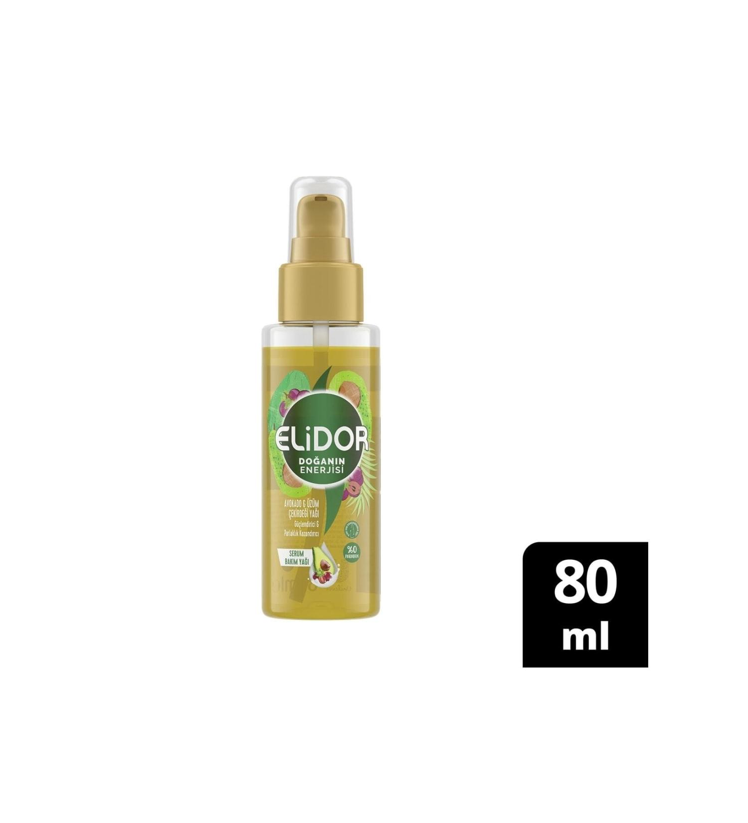 Elidor Nature's Energy Serum Hair Care Oil Avocado and Grape Seed Oil 80 Ml - Buy Online on GoSupps.com