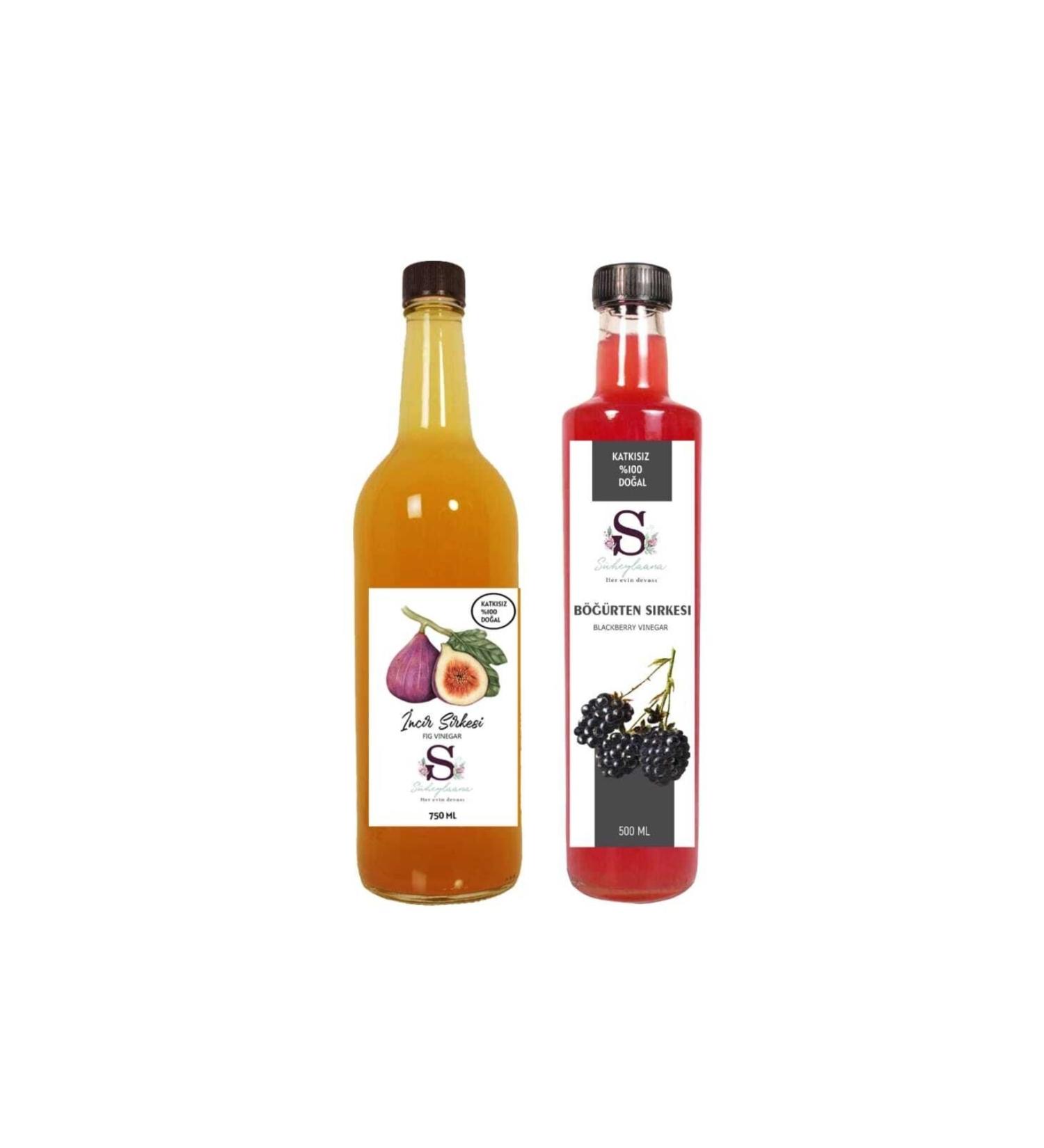 Suheylaana Natural Fig Vinegar 750 Ml And Natural Blackberry Vinegar 500 Ml