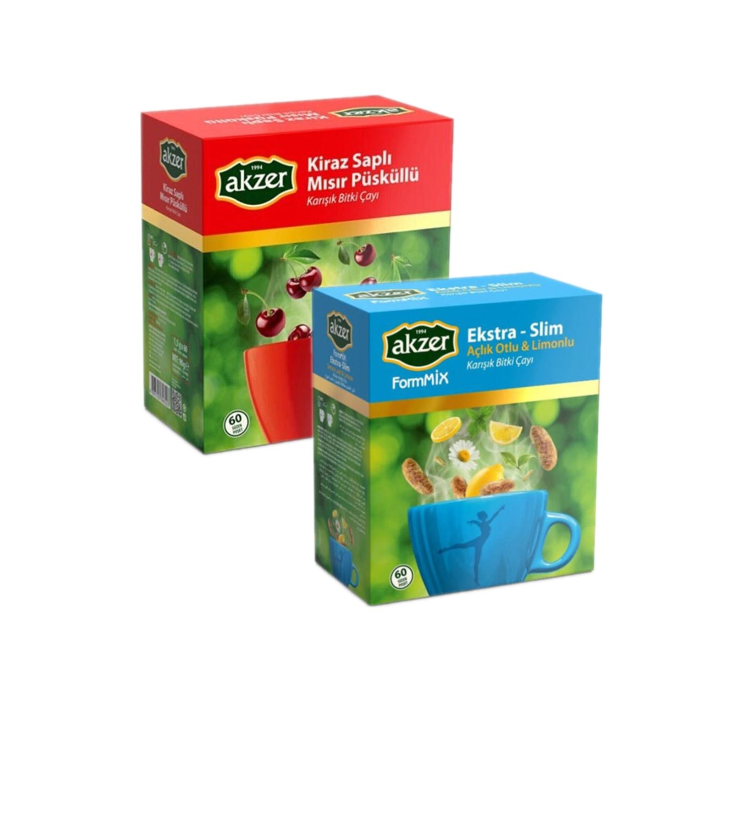 Akzer Cherry Stalk Corn Tassel and Formmix Extra Slim Herbal Tea