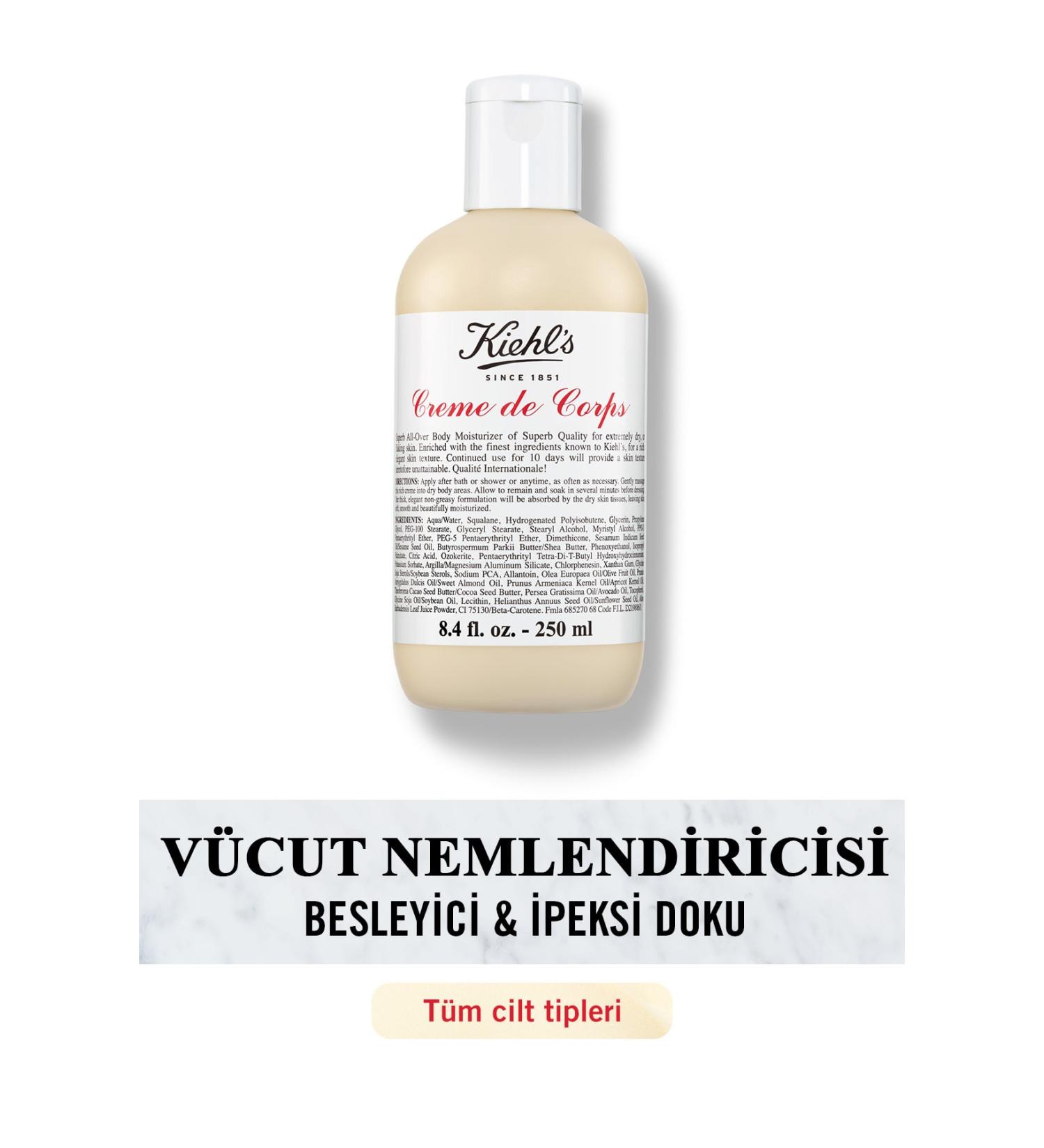 Kiehl's Creme De Corps Rich Nourishing Body Moisturizer 250 ml - Buy Online on GoSupps.com