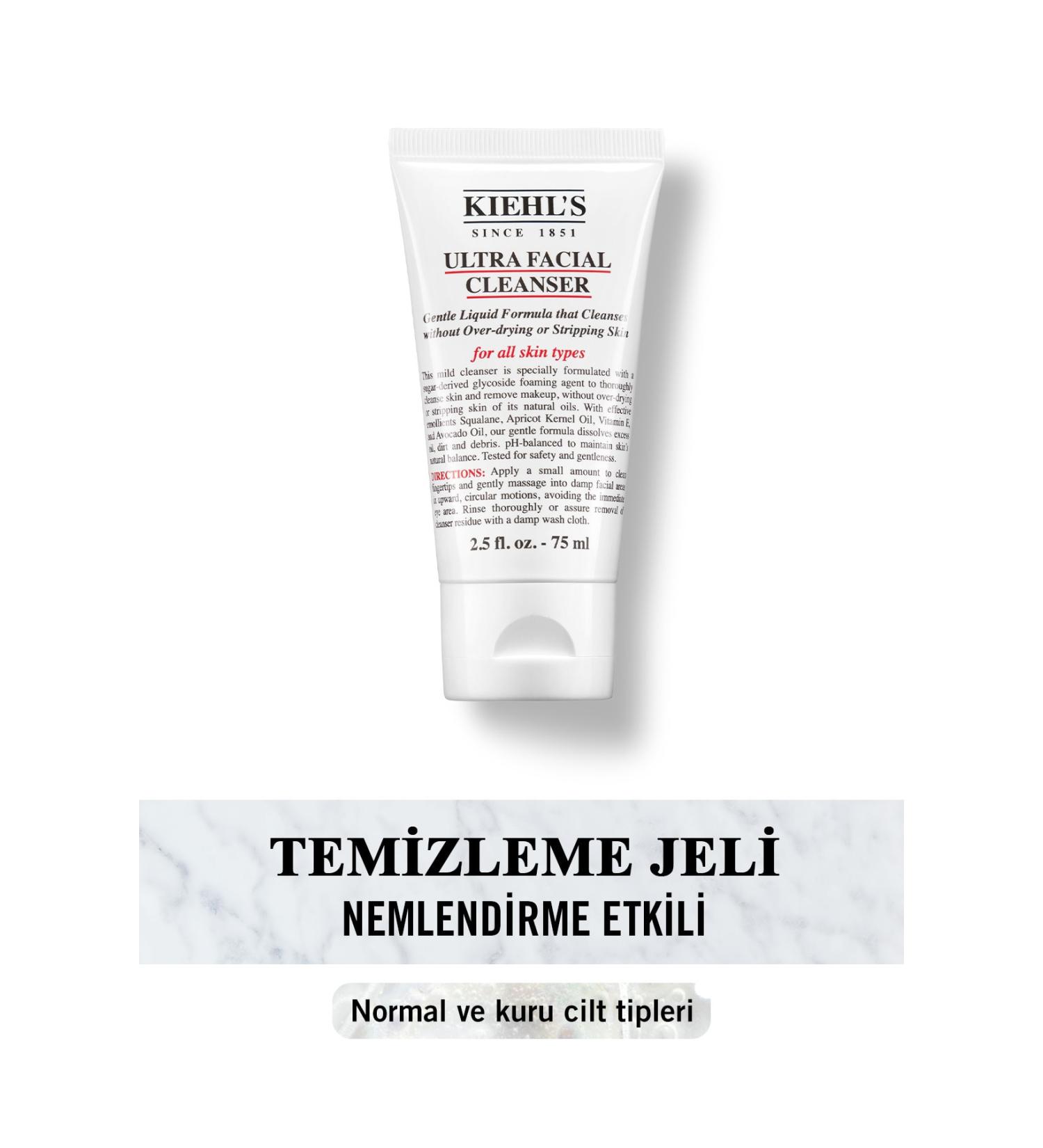 Kiehl's Ultra Facial Daily Cleansing Gel for Normal and Dry Skin 75 ml - Buy Online on GoSupps.com